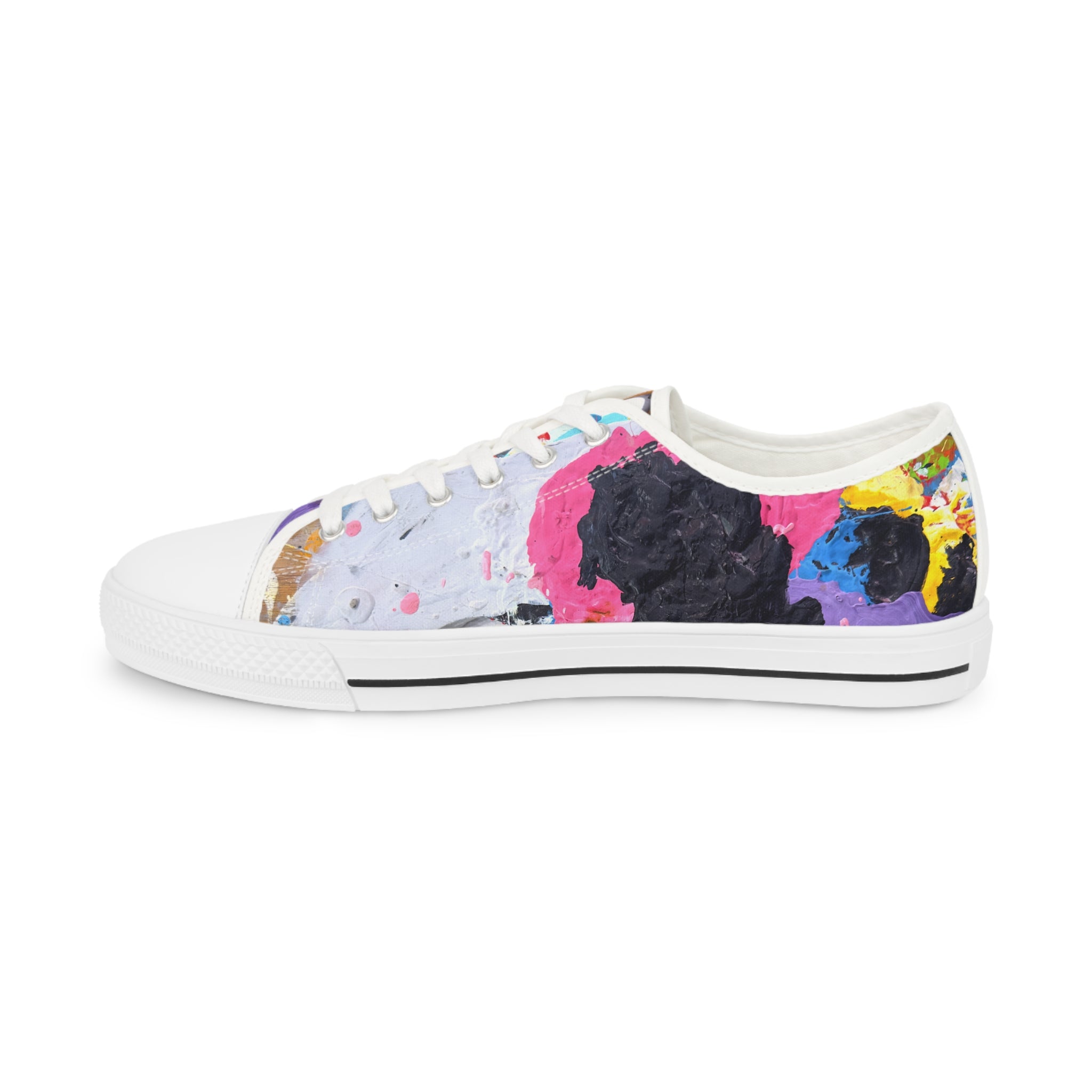 Bring The Good Stuff - Paint Palette Low-Top Sneakers — Men’s Colorful Abstract Canvas Shoes