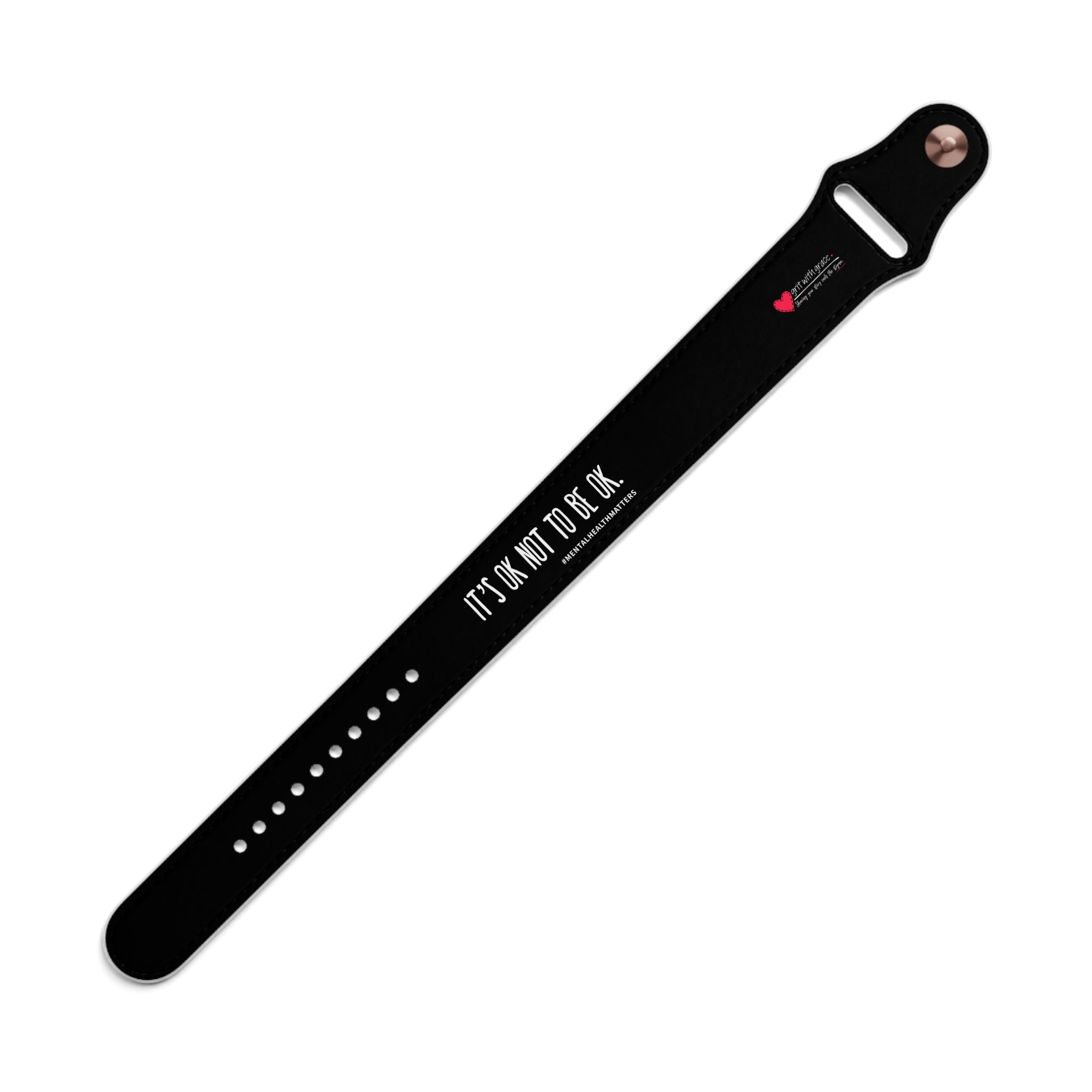 Grit with Grace- "It's OK Not To Be OK. #mentalhealthmatters" Faux Leather Wristband
