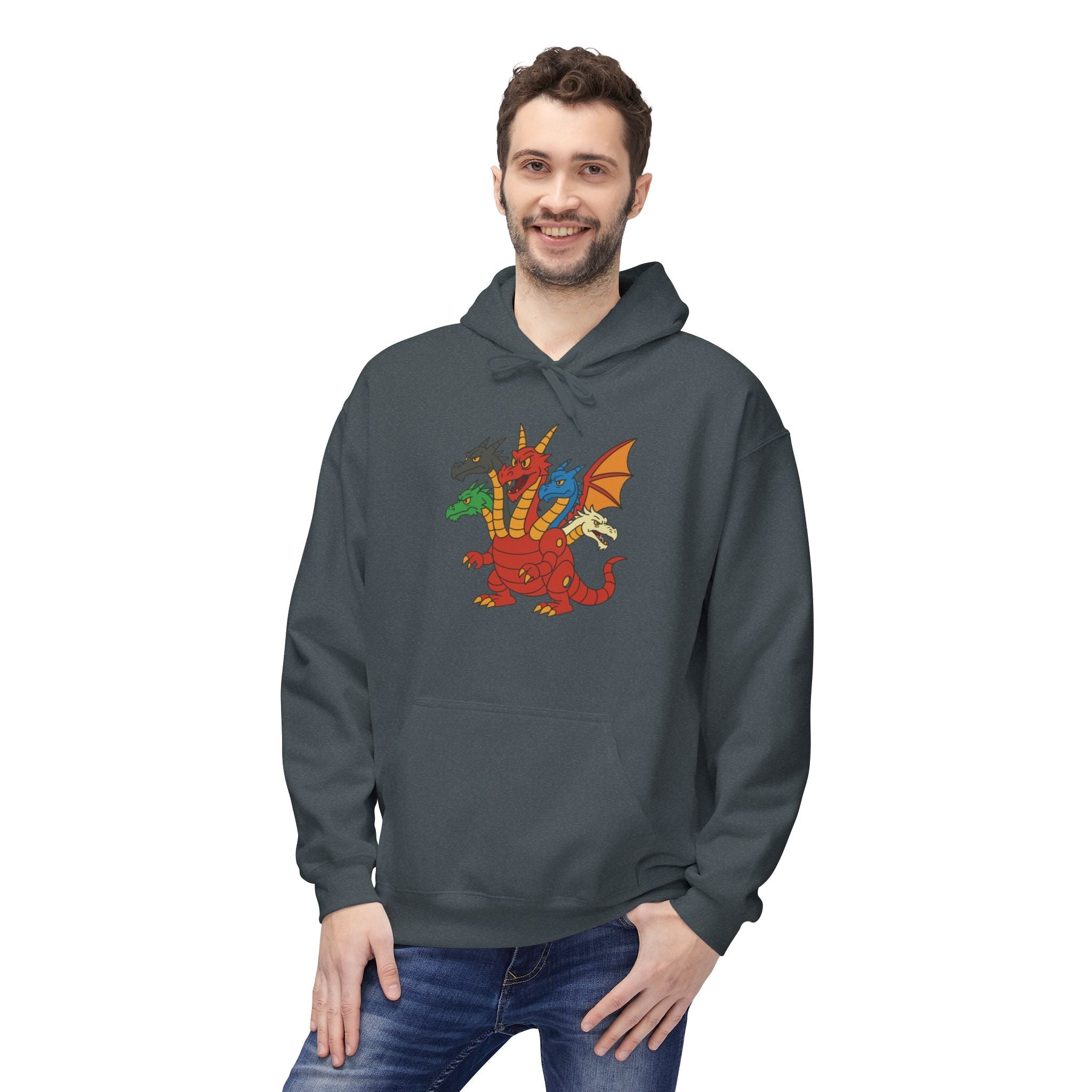 Welsh Dragon Crest Hoodie — Tri-Dragon Wales Emblem Sweatshirt