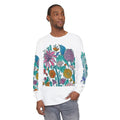 Floral Garden Long Sleeve Shirt — Colorful Botanical Sleeve & Chest Print