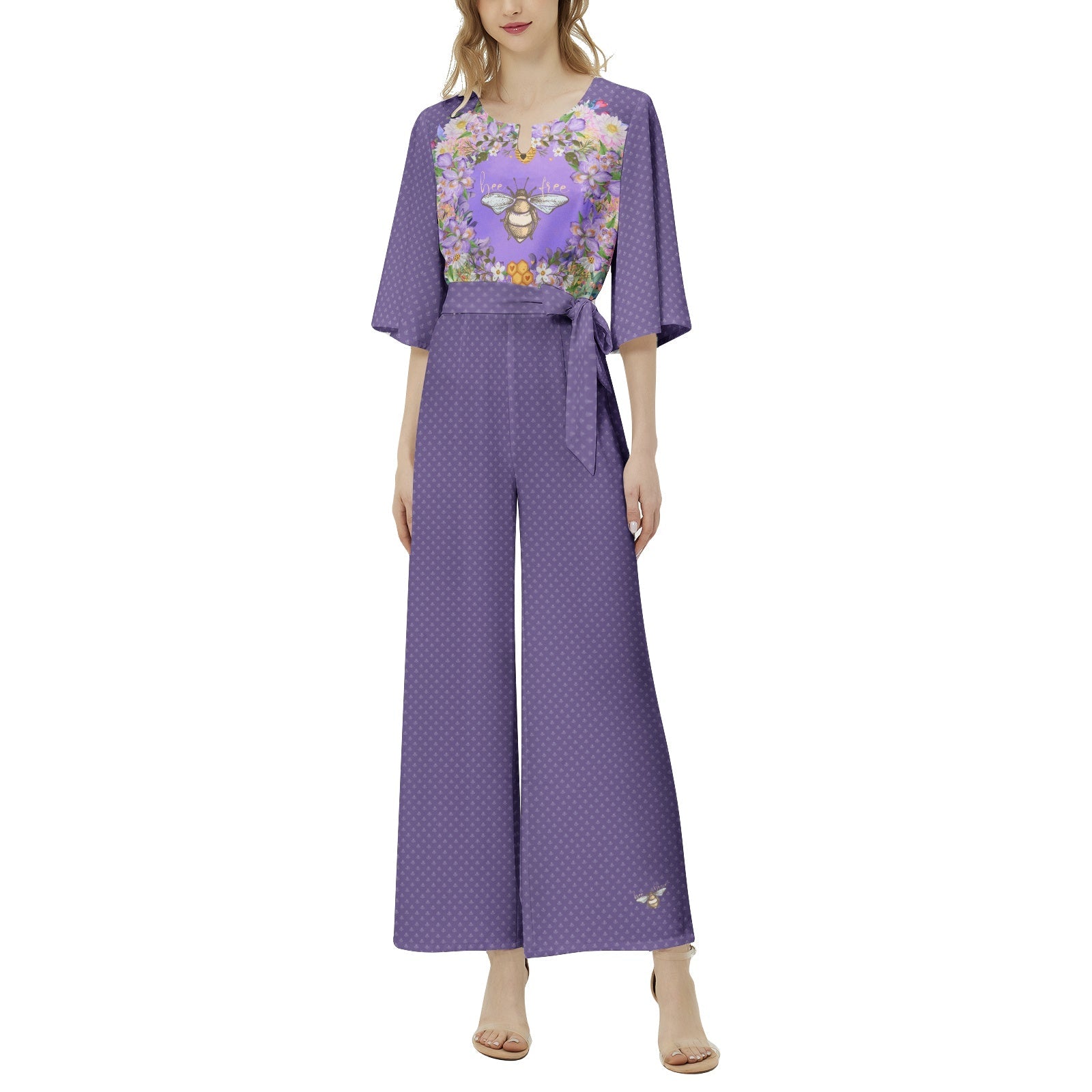 Effortless Elegance: Women's Chic Dolman Sleeve Wide Leg Jumpsuit with Belted Waist