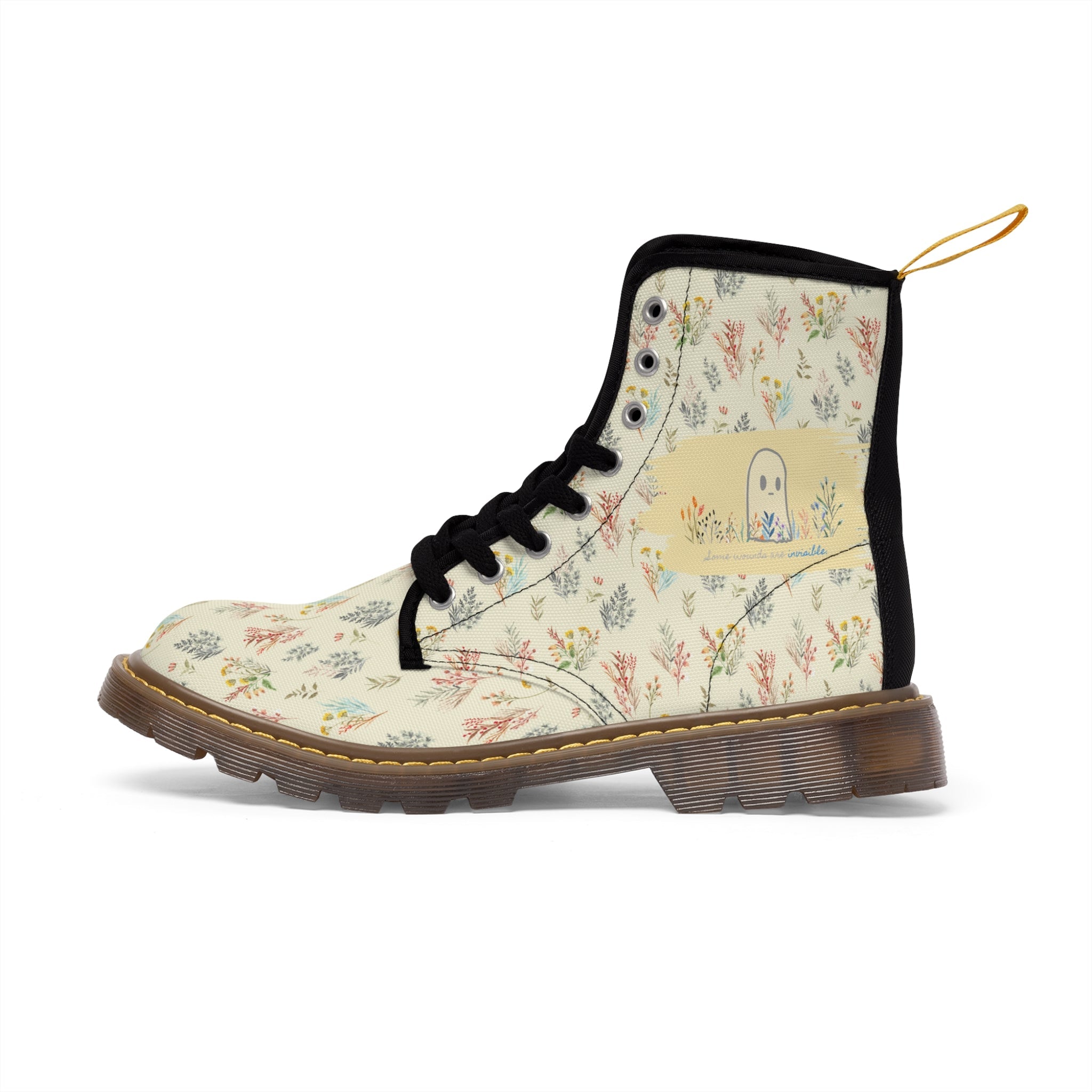 Empowerment Combat Boots for Women: Invisible Ghost 'Unseen Wounds' Collection