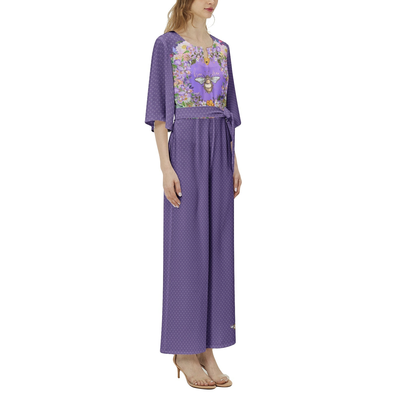 Effortless Elegance: Women's Chic Dolman Sleeve Wide Leg Jumpsuit with Belted Waist