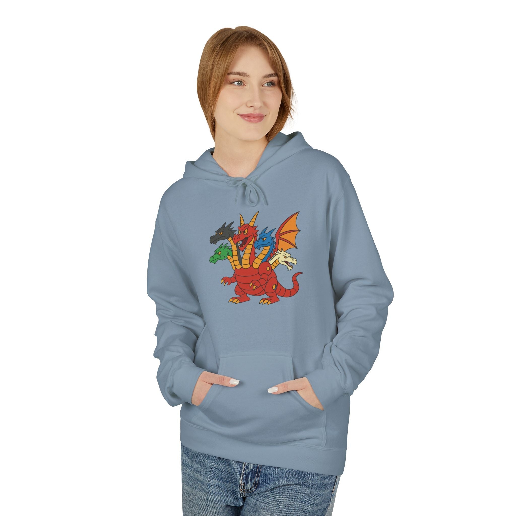 Welsh Dragon Crest Hoodie — Tri-Dragon Wales Emblem Sweatshirt