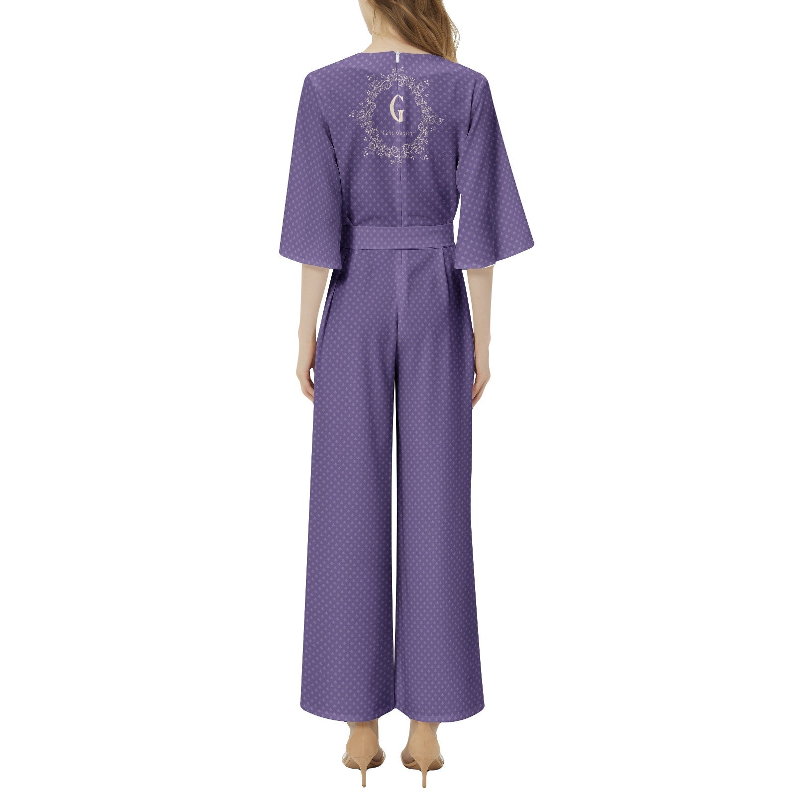 Effortless Elegance: Women's Chic Dolman Sleeve Wide Leg Jumpsuit with Belted Waist