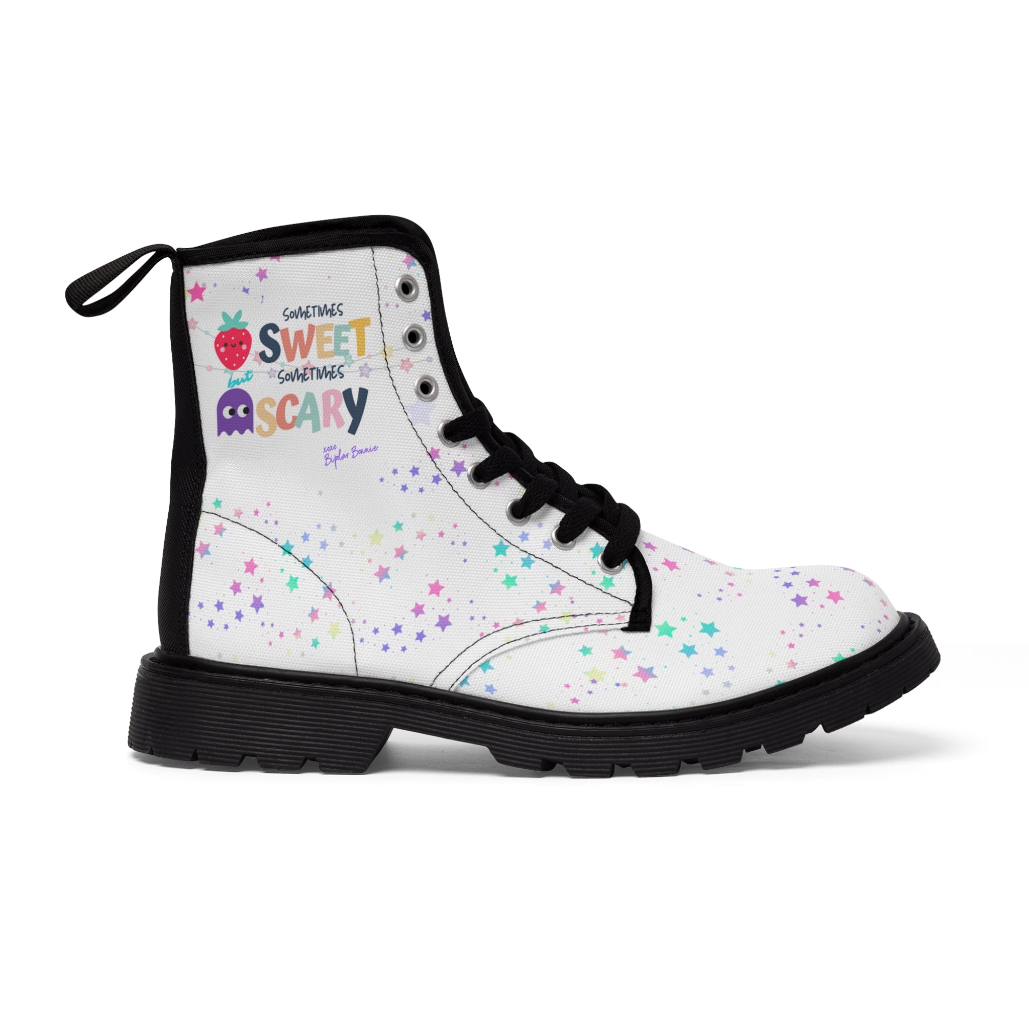 Bipolar Bonnie 'Sweet But Sometimes Scary' Combat Boots
