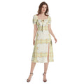 Invisible Ghost Puff Sleeve Split Thigh Midi Dress