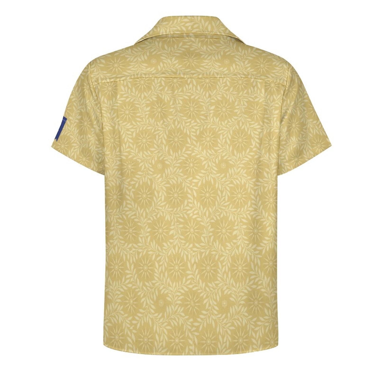 Cool Dad Collection: Men’s Floral Sun Patterned Short Sleeve Button Down Shirt with Cuban Collar