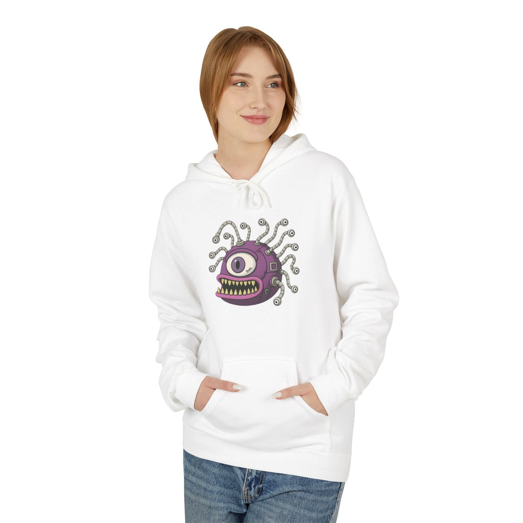 Beholder Monster Hoodie — Purple One-Eyed Creature Pullover