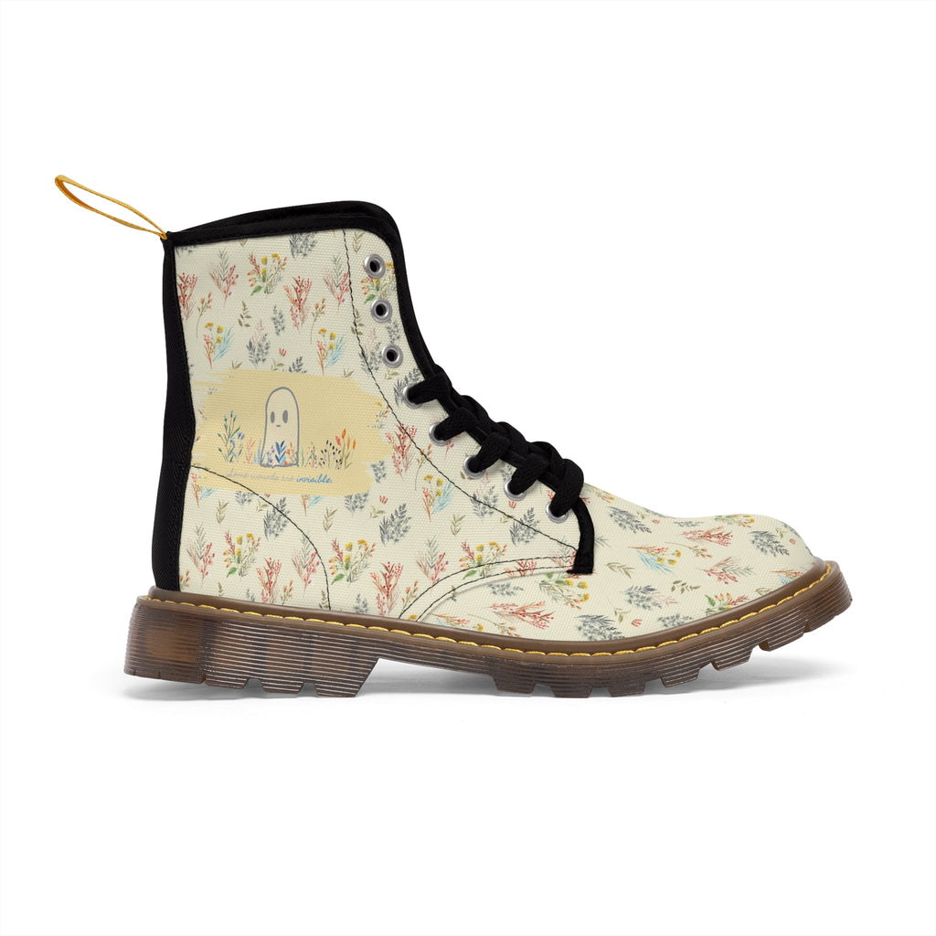 Empowerment Combat Boots for Women: Invisible Ghost 'Unseen Wounds' Collection