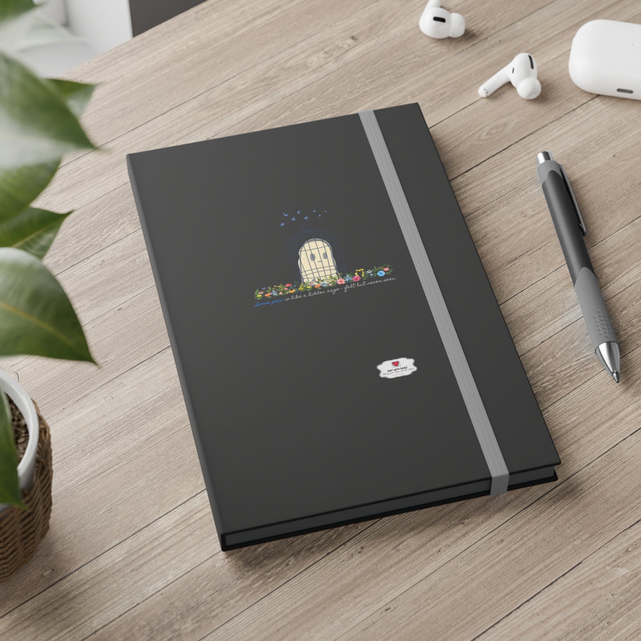 Invisible Ghost 'Unseen Pain' Ruled Color Notebook