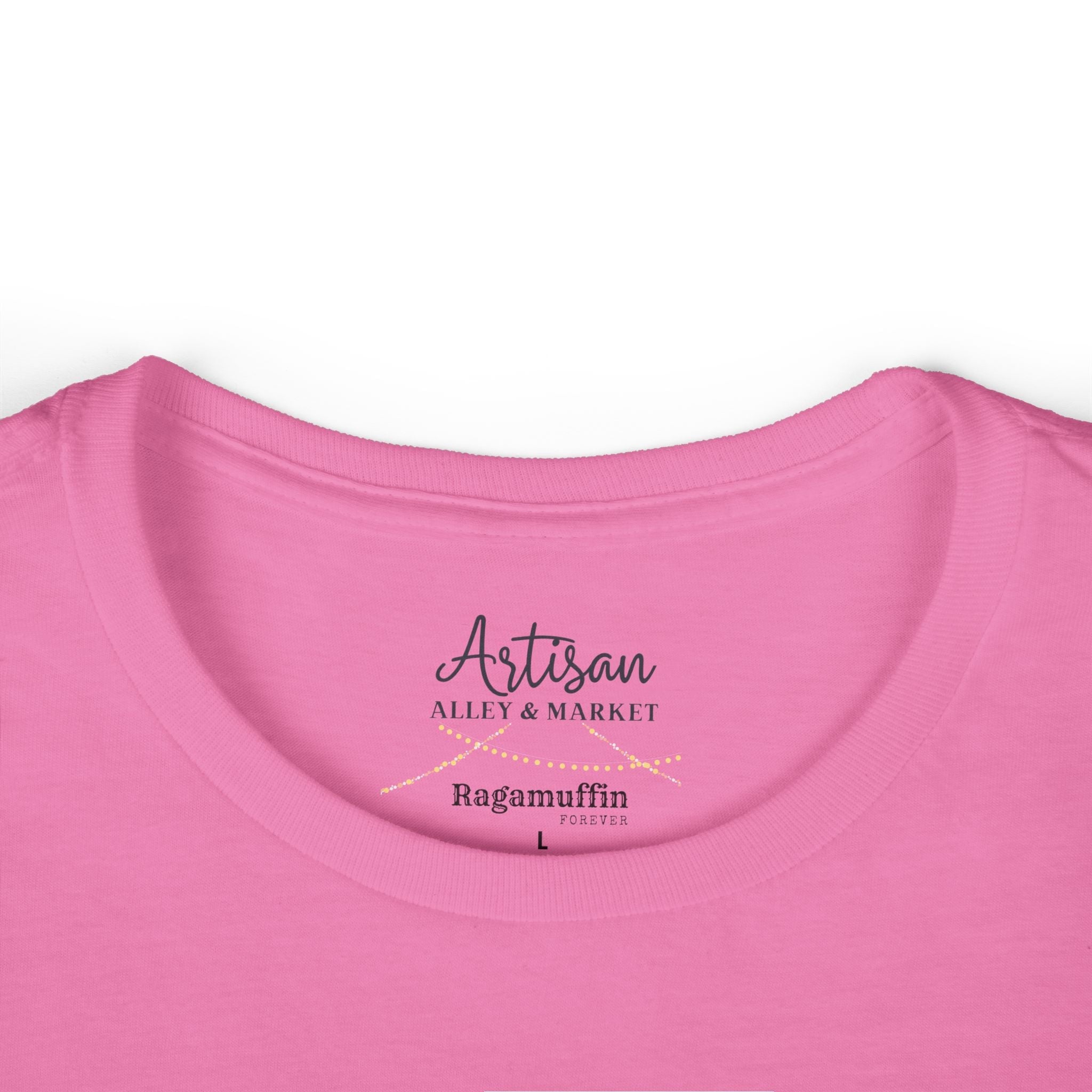 Ragamuffin Graphic Tee — Vintage Kid Illustration on Pink Plaid