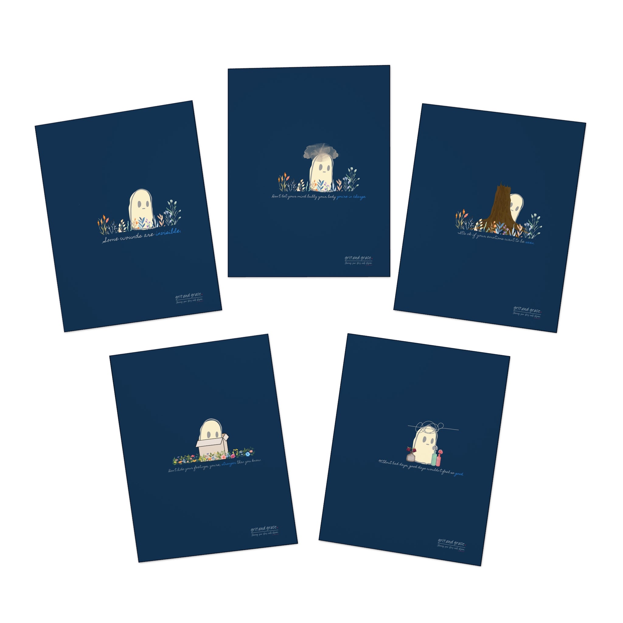 Invisible Ghost Series - Multi-Design Greeting Cards (5-Pack)