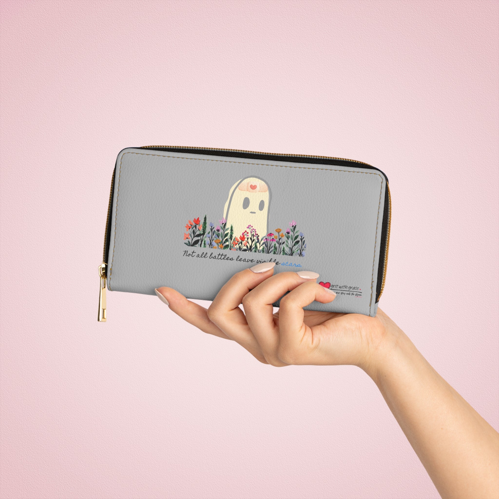 Invisible Ghost Series - "Not all battles leave visible scars." Zipper Wallet