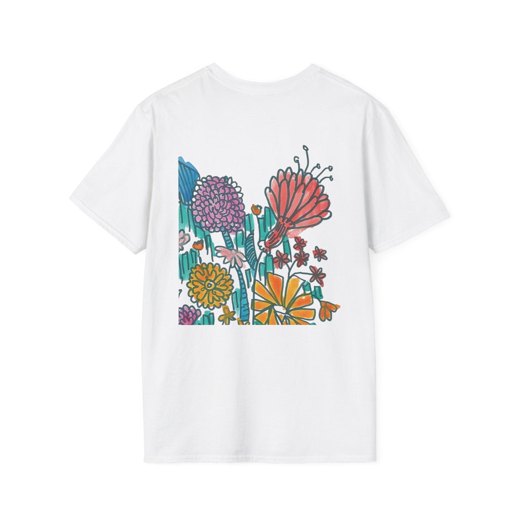 Floral Meadow T‑Shirt — Colorful Hand‑Drawn Wildflower Graphic