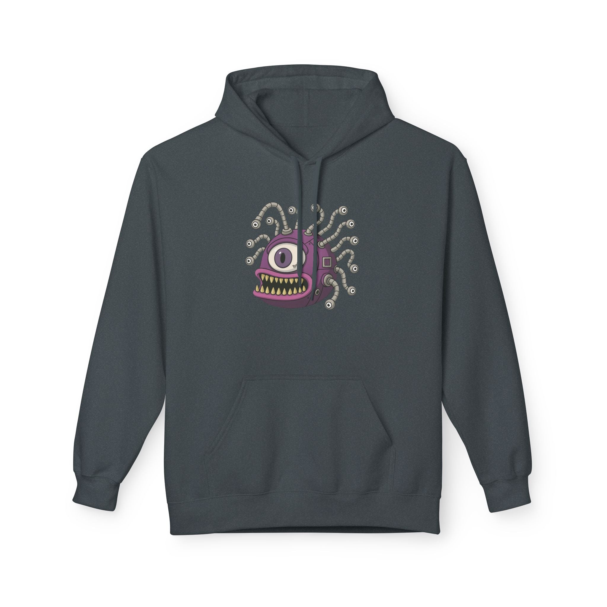 Beholder Monster Hoodie — Purple One-Eyed Creature Pullover