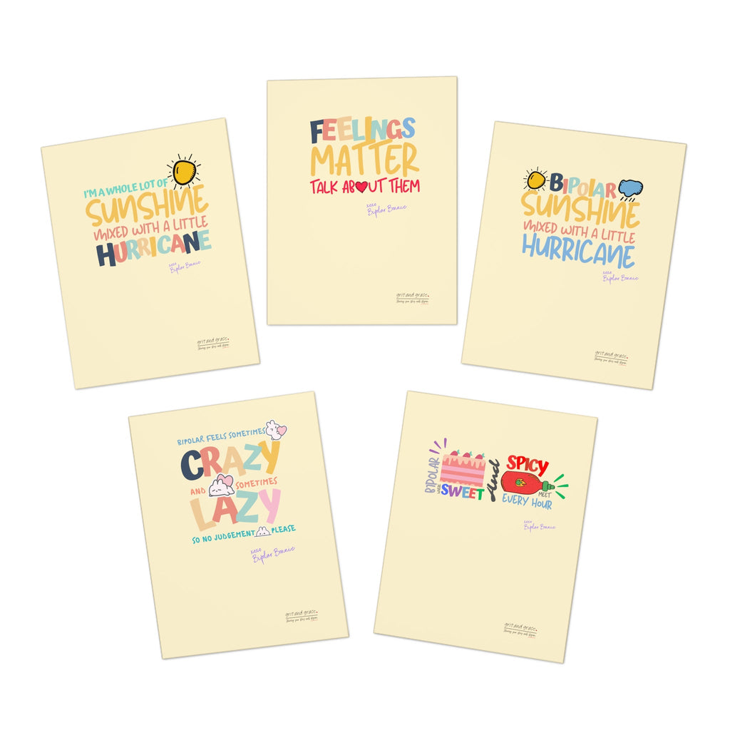 Bipolar Bonnie Series - Multi-Design Greeting Cards (5-Pack)
