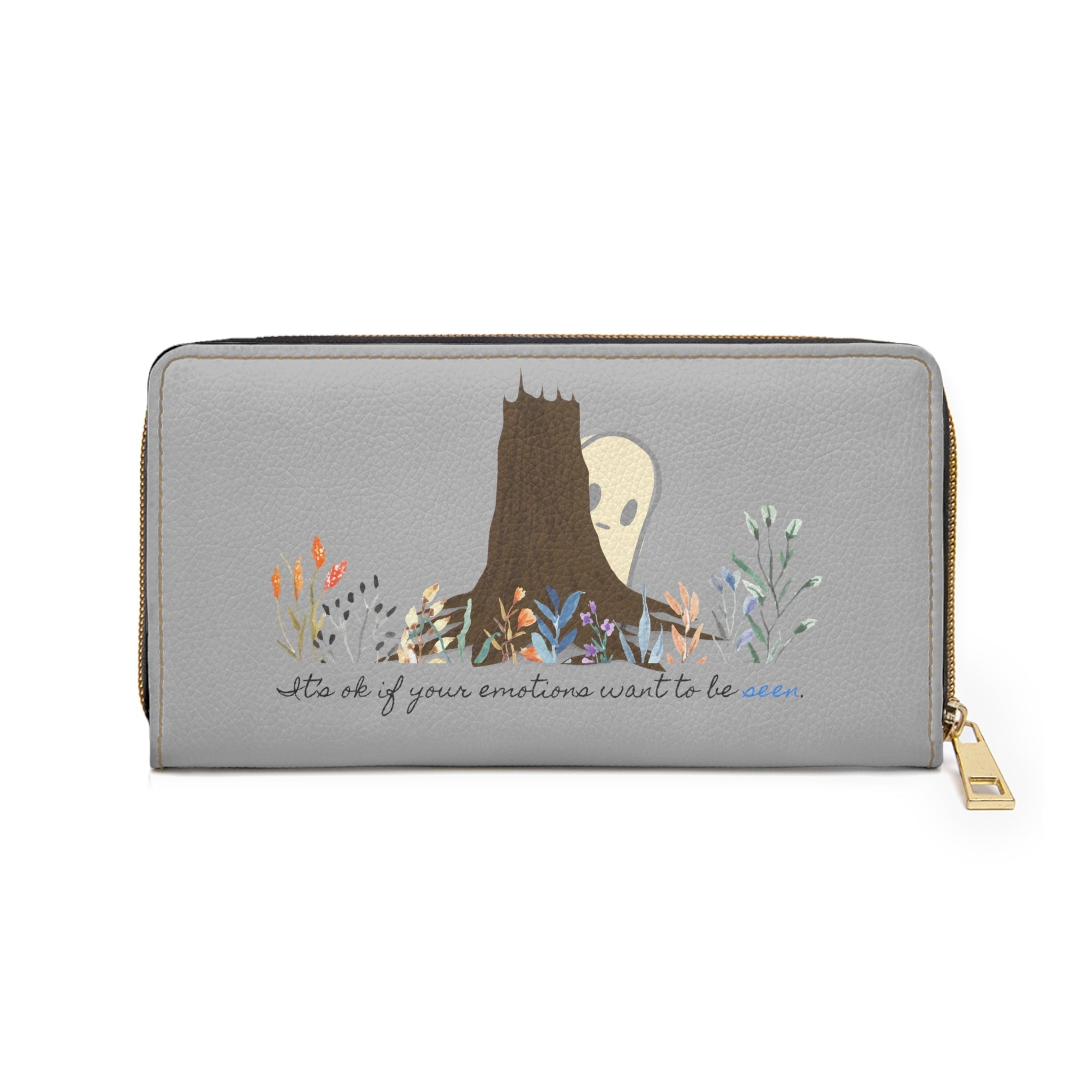 Invisible Ghost Series - "Its ok if your emotions want to be seen" Zipper Wallet