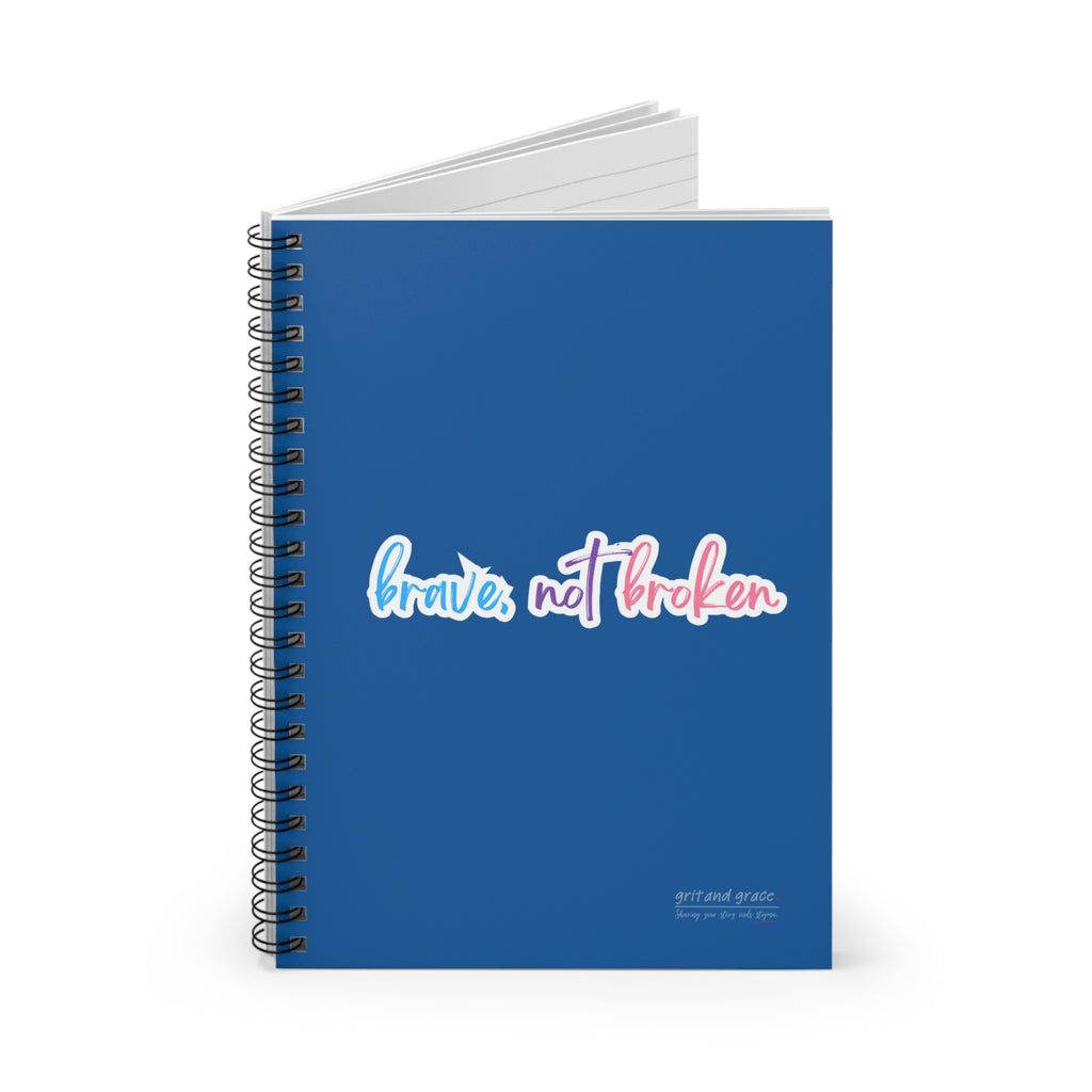 Mental Health Matters - "Brave Not Broken." Spiral Notebook - Ruled Line