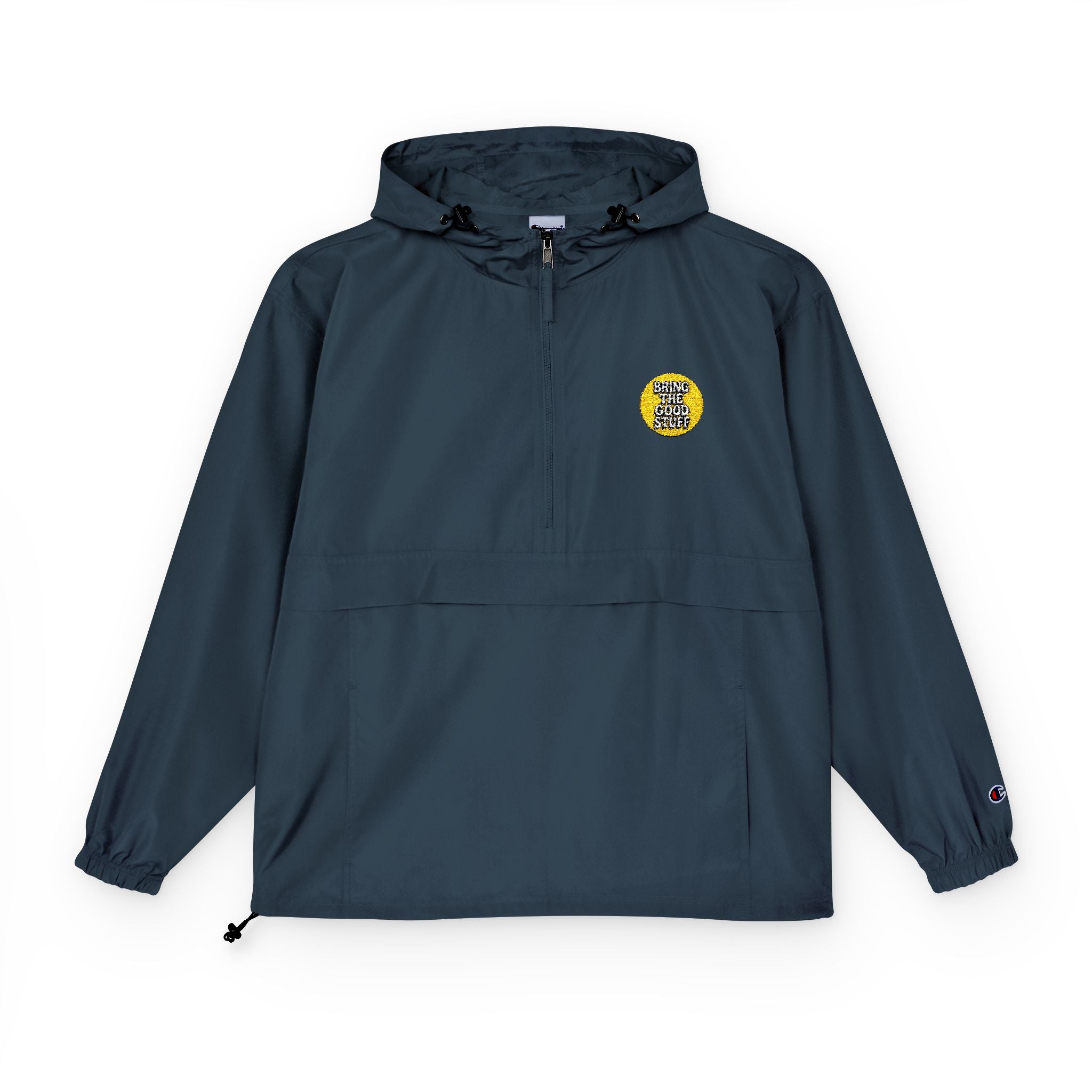 Bring The Good Stuff Light Blue Packable Anorak