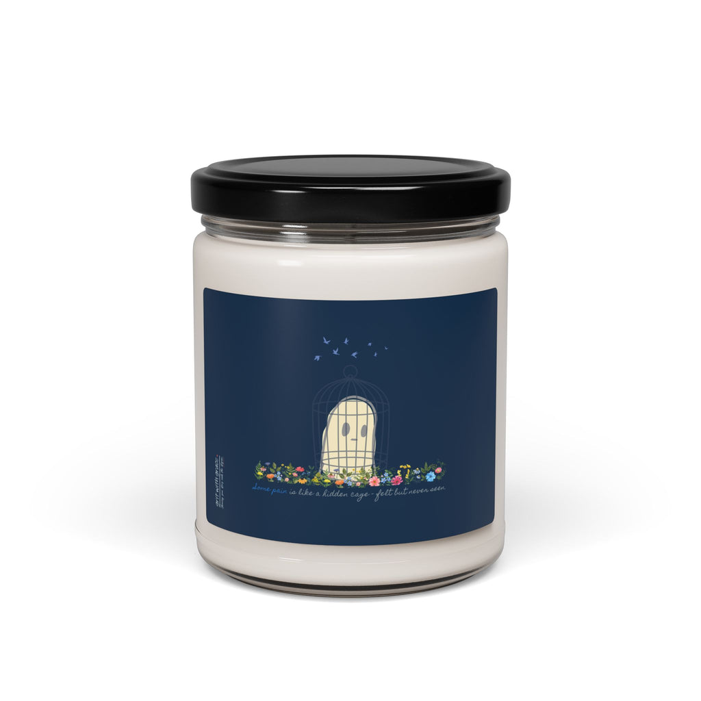 Invisible Ghost Series - "Some pain is like a hidden cage - felt but never seen." Scented Soy Candle, 9oz