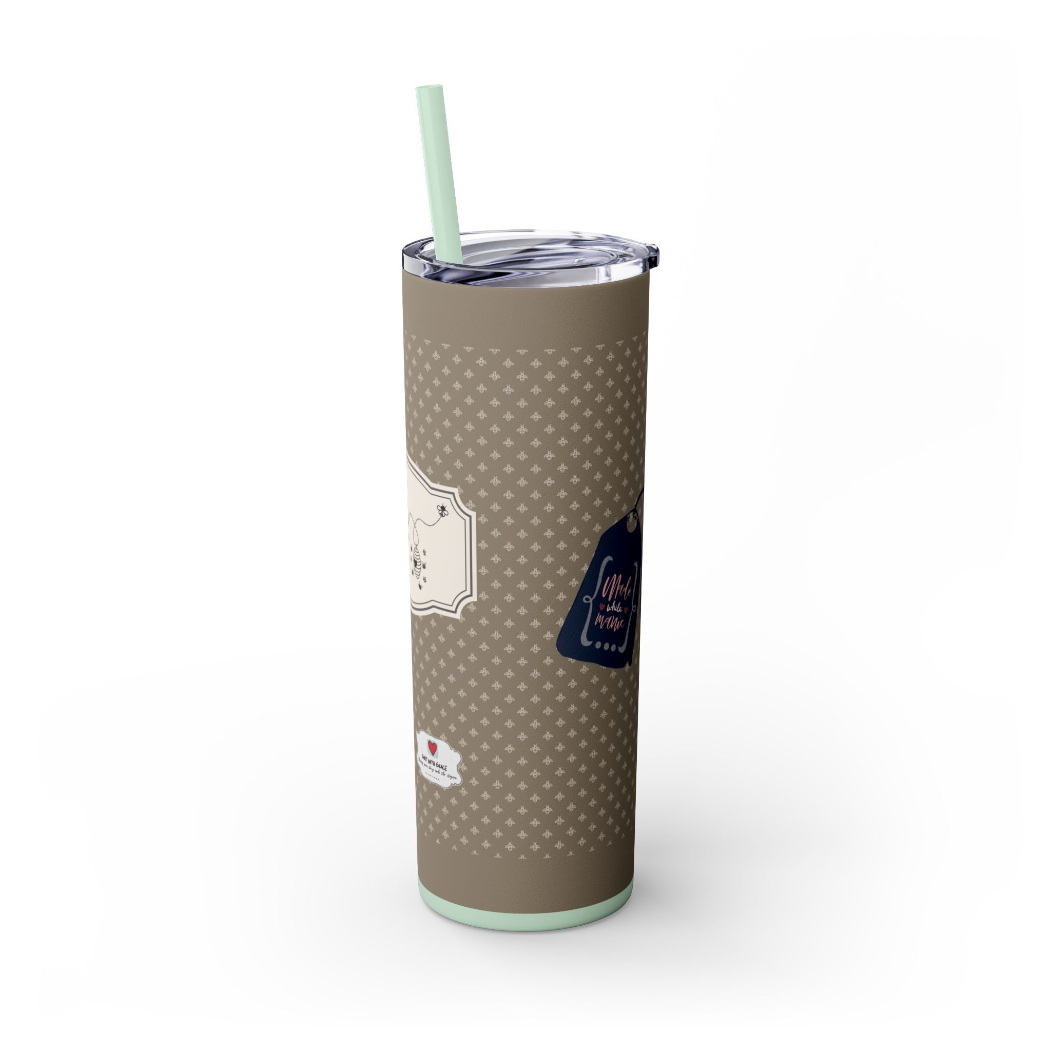 Grit With Grace Let It Be Brown 20oz Skinny Tumbler