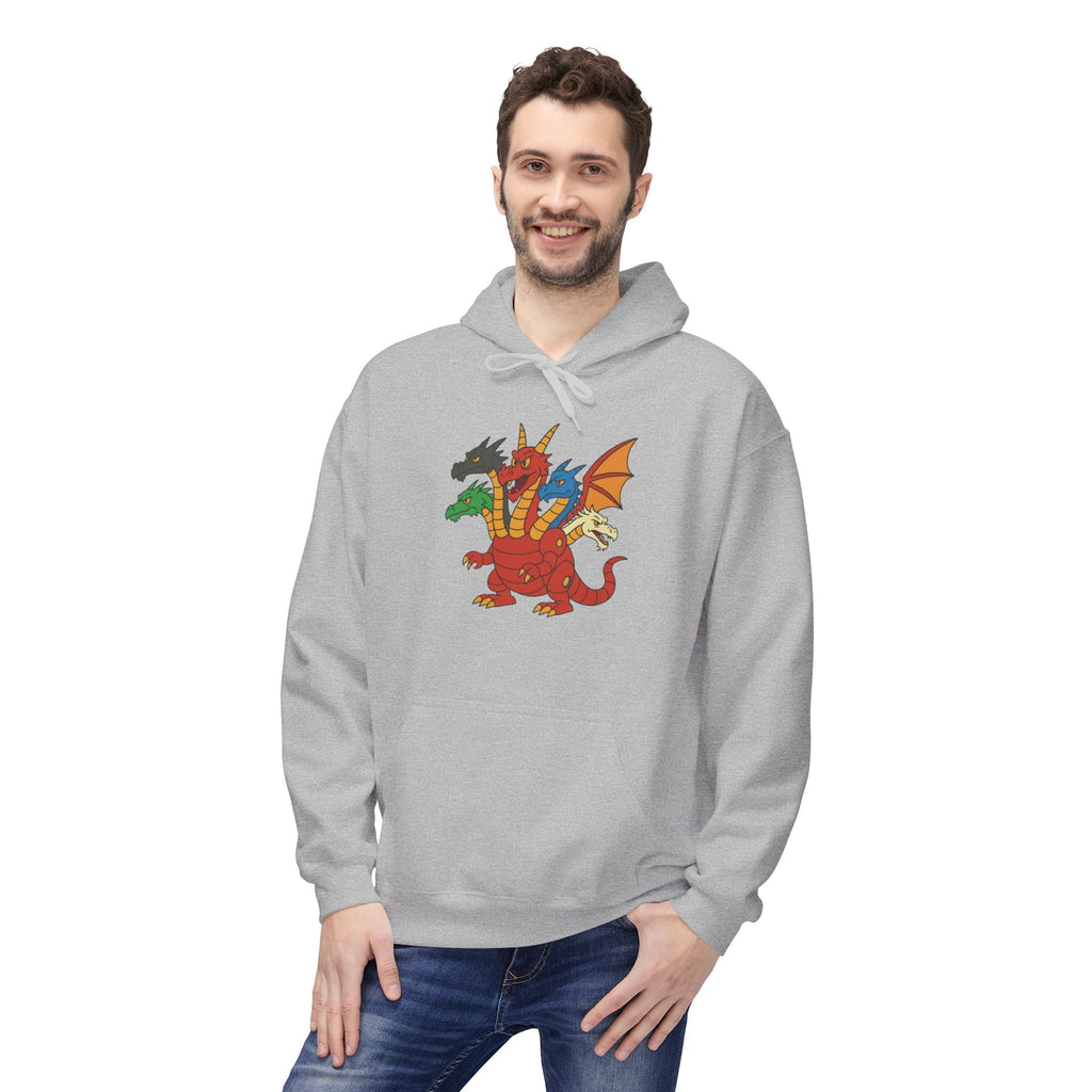 Welsh Dragon Crest Hoodie — Tri-Dragon Wales Emblem Sweatshirt