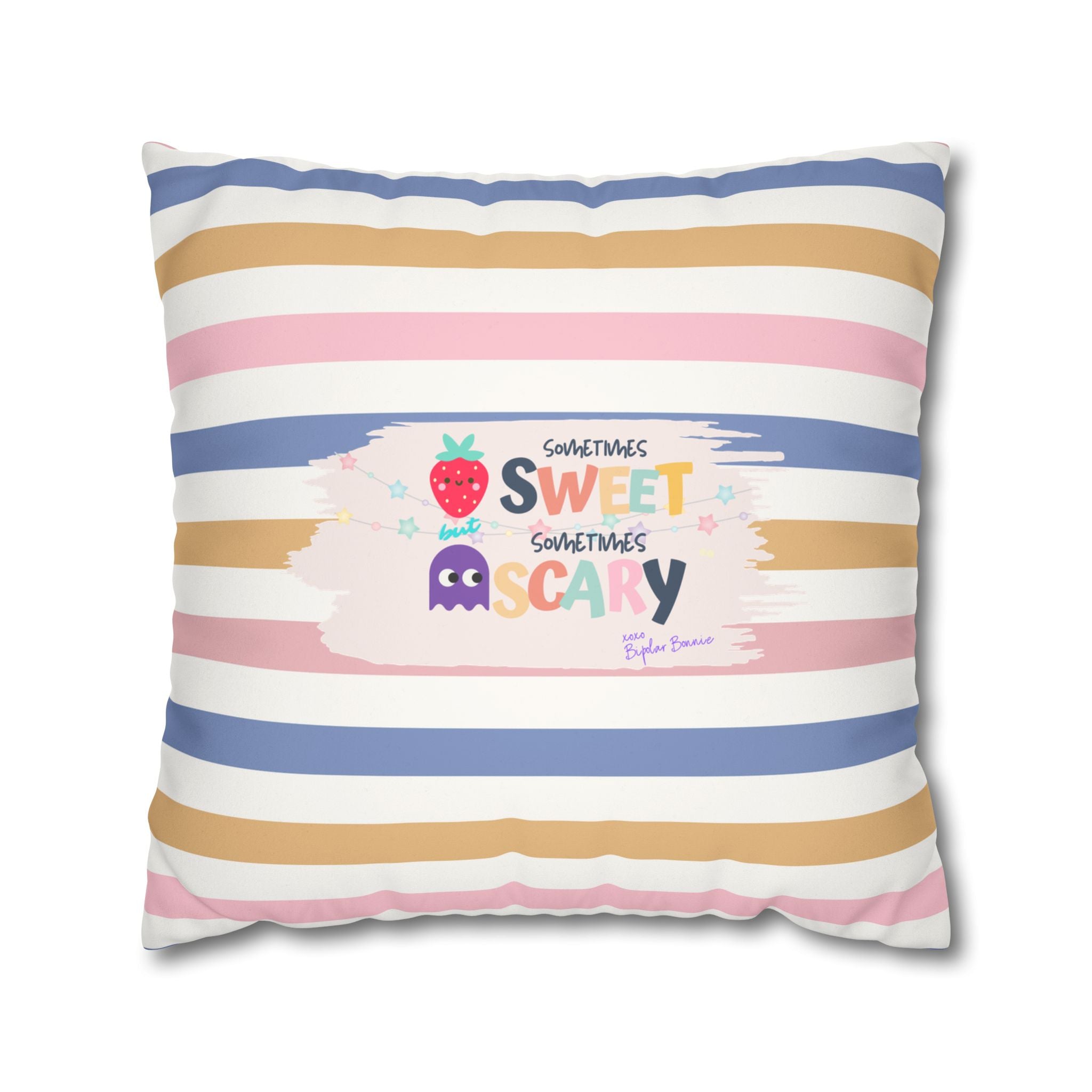 Bipolar Bonnie Series - "Sweet But Scary" and ""Sunshine Little Hurricane" Spun Polyester Square Pillow Case