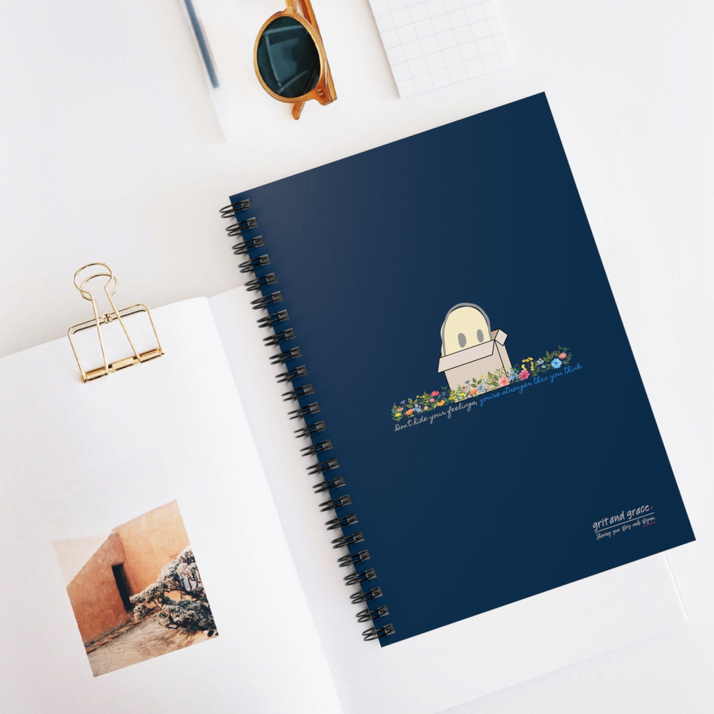 Invisible Ghost 'Strength in Feelings' Ruled Color Notebook