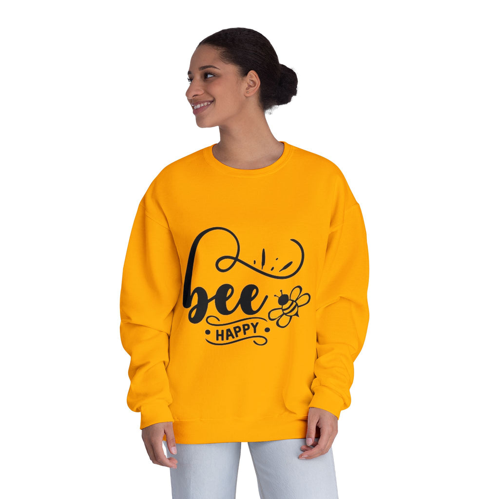 Bee Happy Series - "Bee Happy." Unisex NuBlend Crewneck Sweatshirt