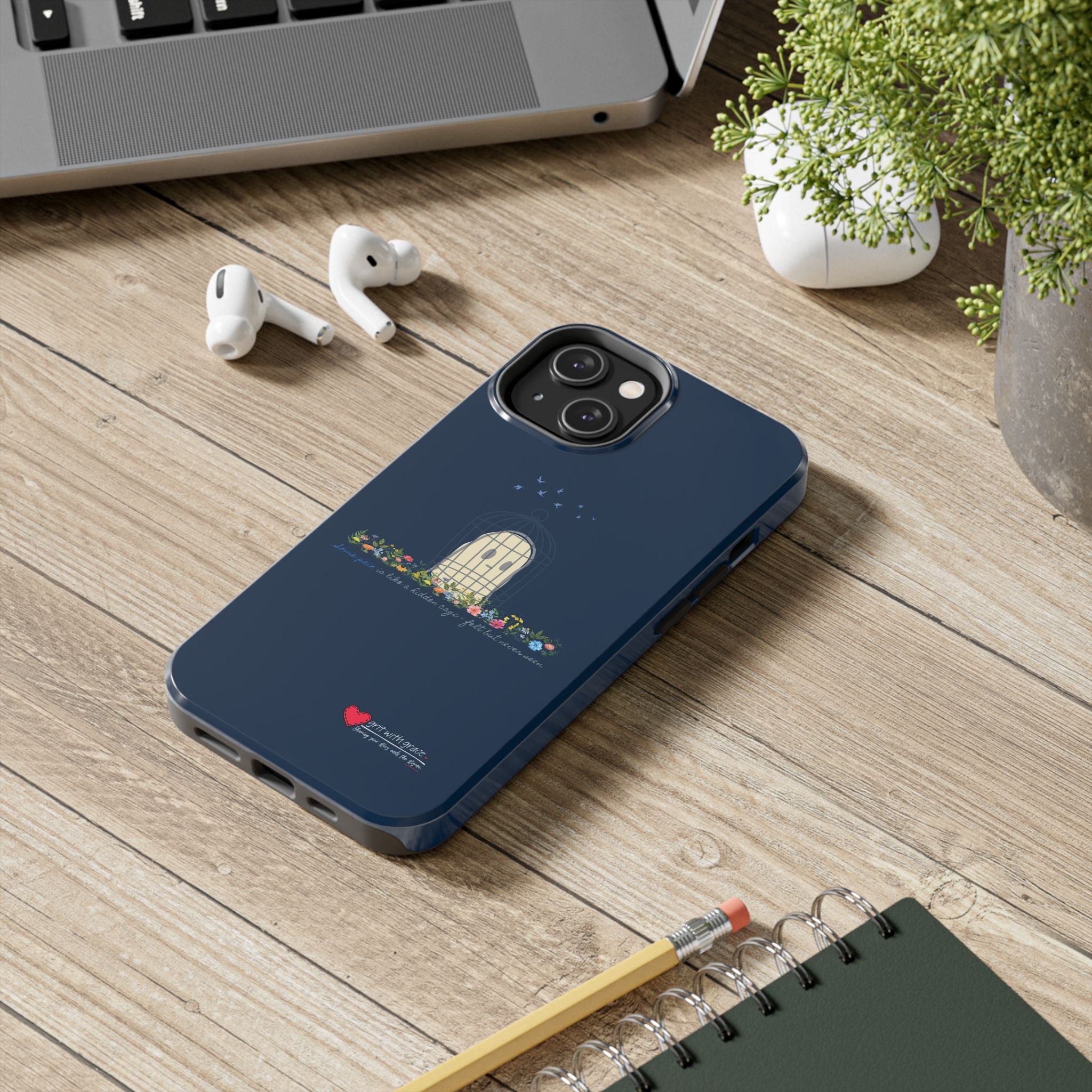 Invisible Ghost Series - Some pain is like a hidden cage - felt but never seen." Tough Phone Cases