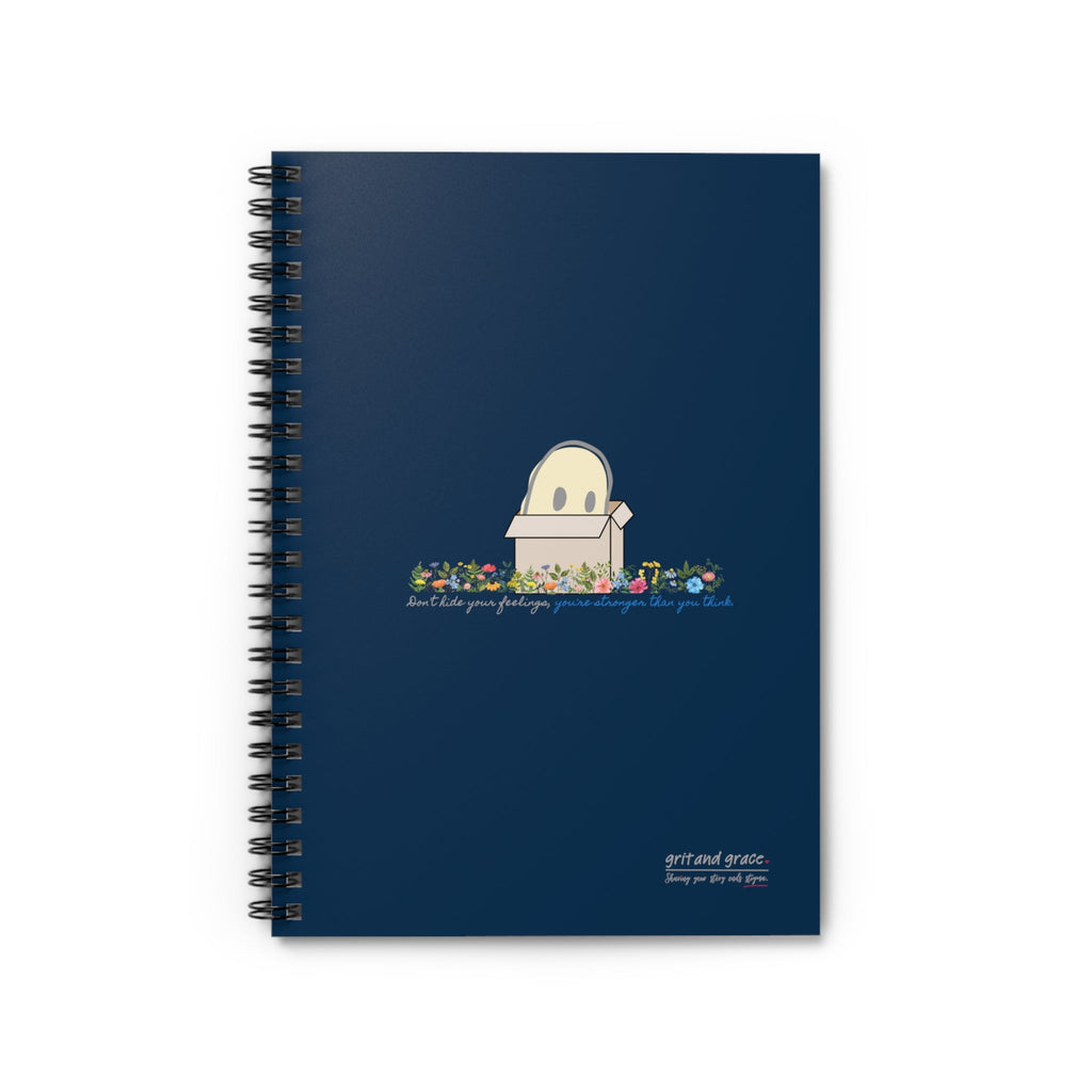 Invisible Ghost 'Strength in Feelings' Ruled Color Notebook