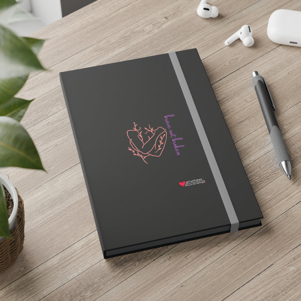 Mental Health Matters - "Brave not broken" - Color Contrast Notebook - Ruled