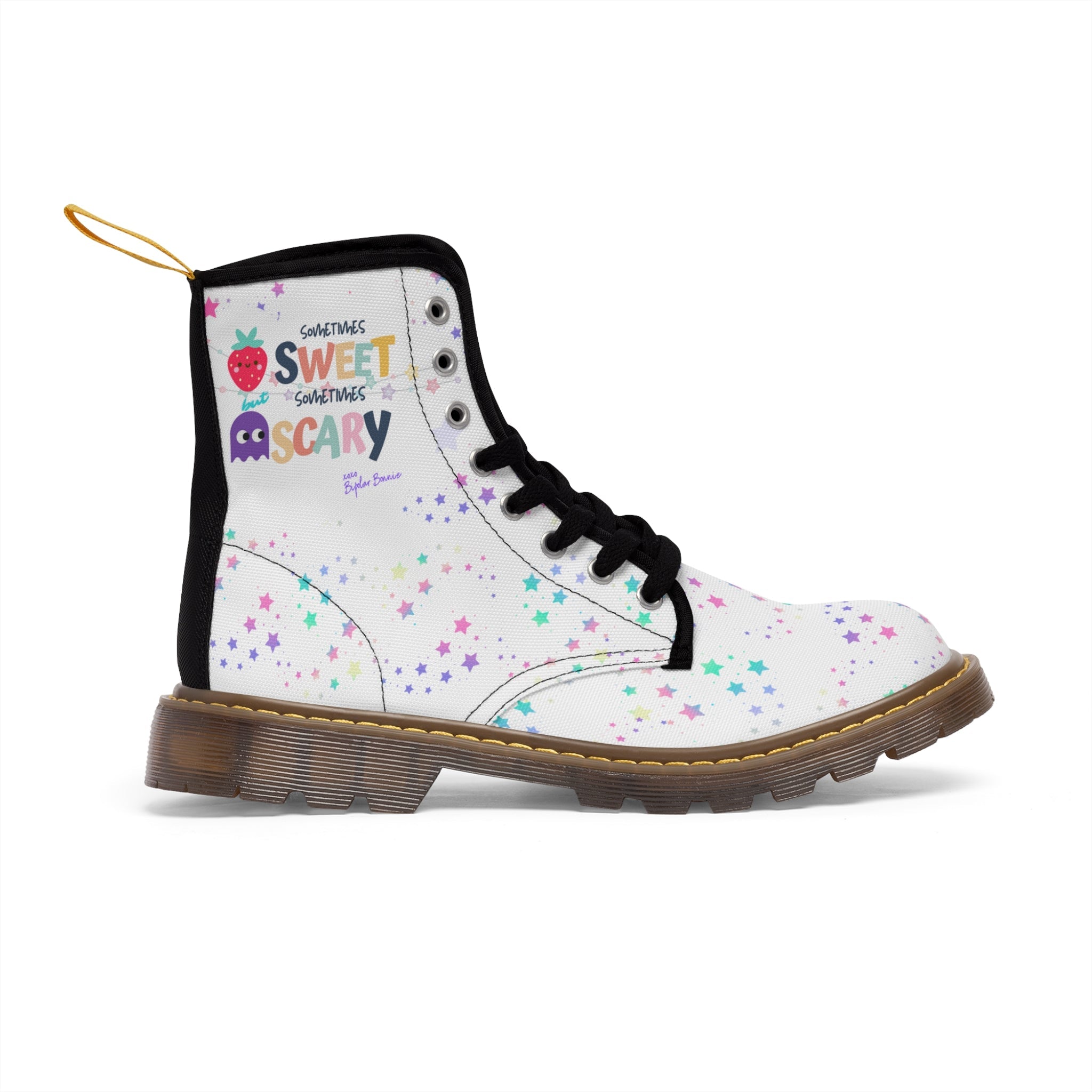 Bipolar Bonnie 'Sweet But Sometimes Scary' Combat Boots