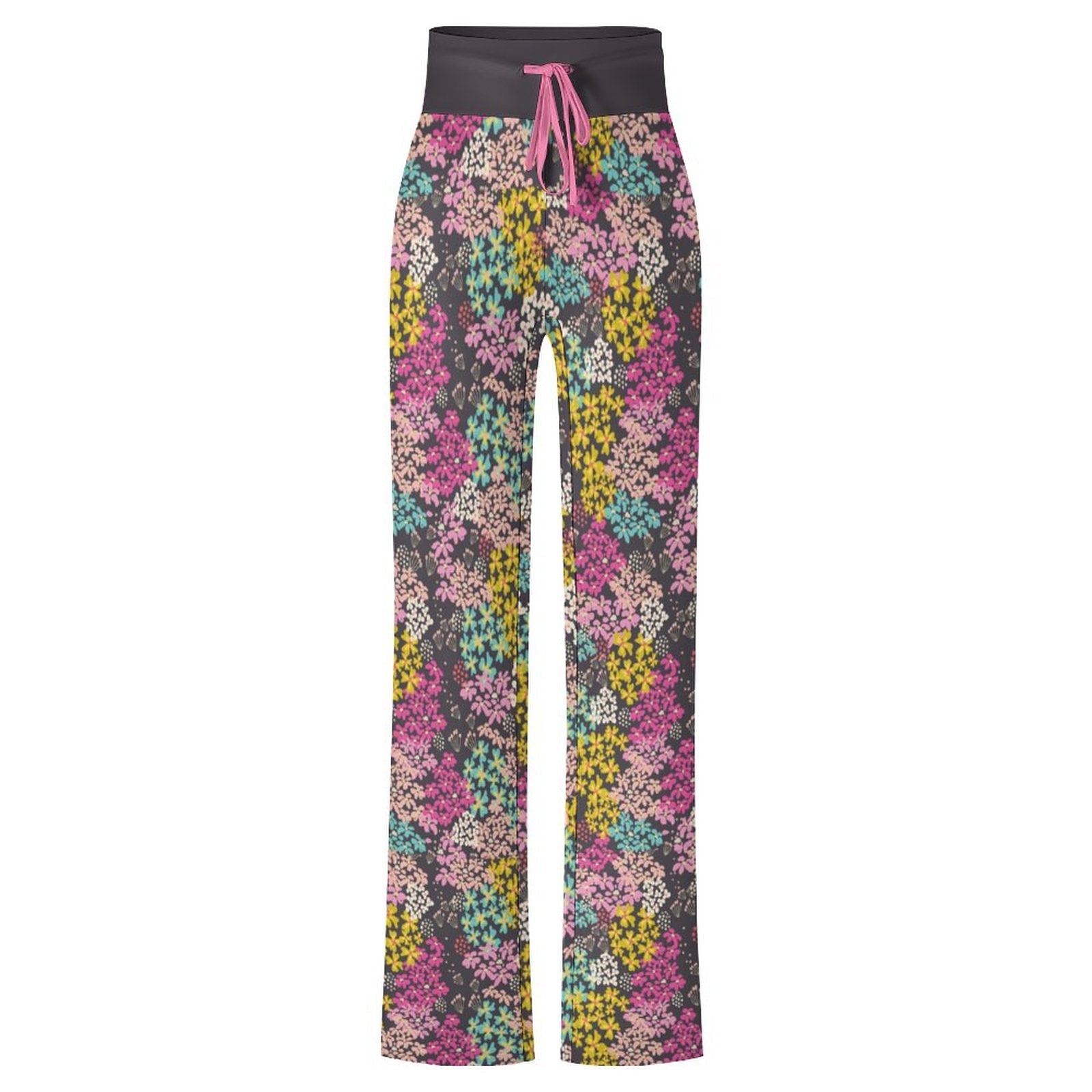 Summer Vibes Drawstring Yoga Pants with Straight Baggy