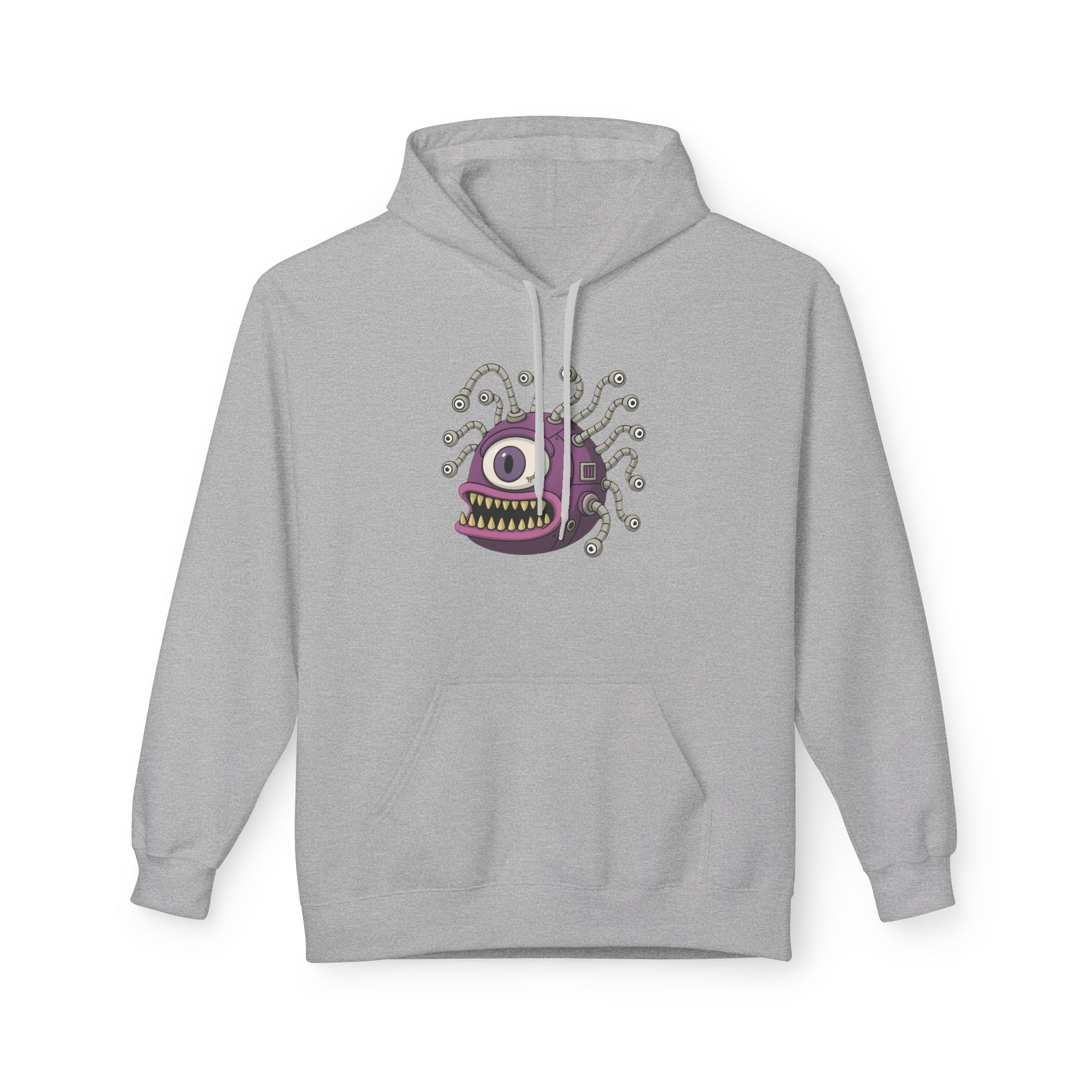 Beholder Monster Hoodie — Purple One-Eyed Creature Pullover