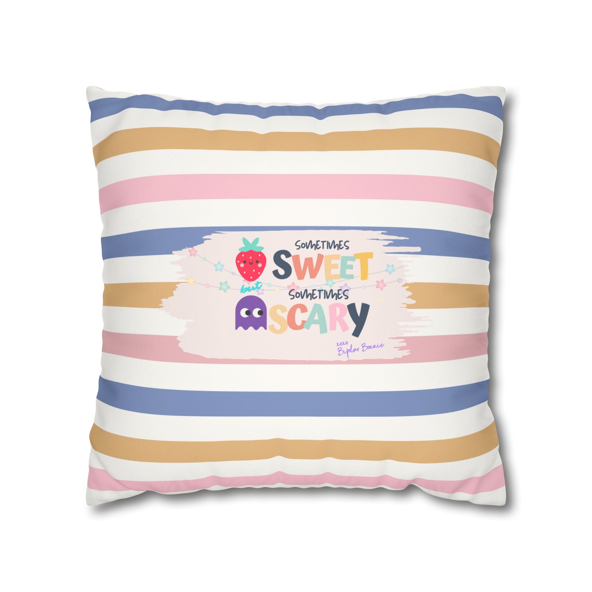 Bipolar Bonnie Series - "Sweet But Scary" and ""Sunshine Little Hurricane" Spun Polyester Square Pillow Case