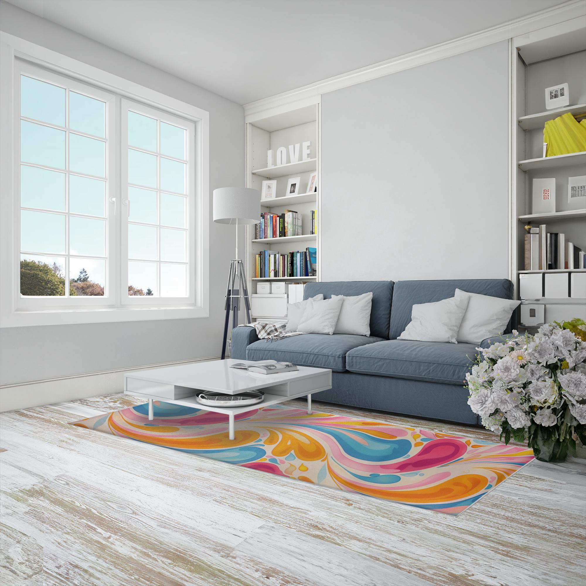 Summer Vibes Collection Swirls Area Rug