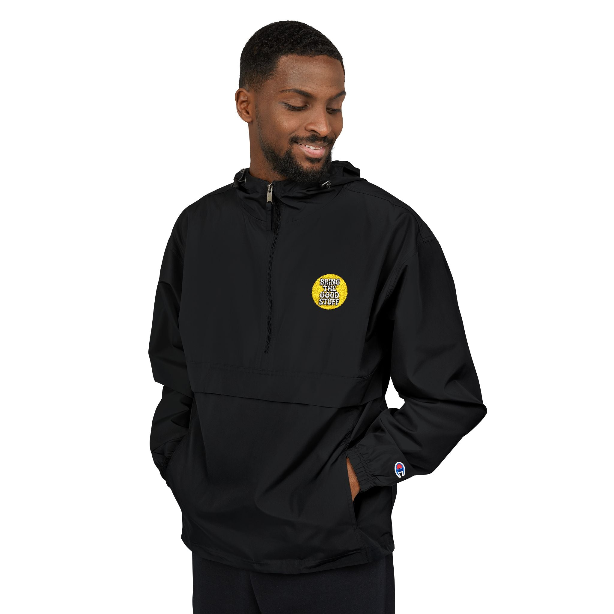 Bring The Good Stuff Light Blue Packable Anorak