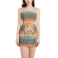 Sleeveless Square Neckline Spaghetti Strap Mini Dress