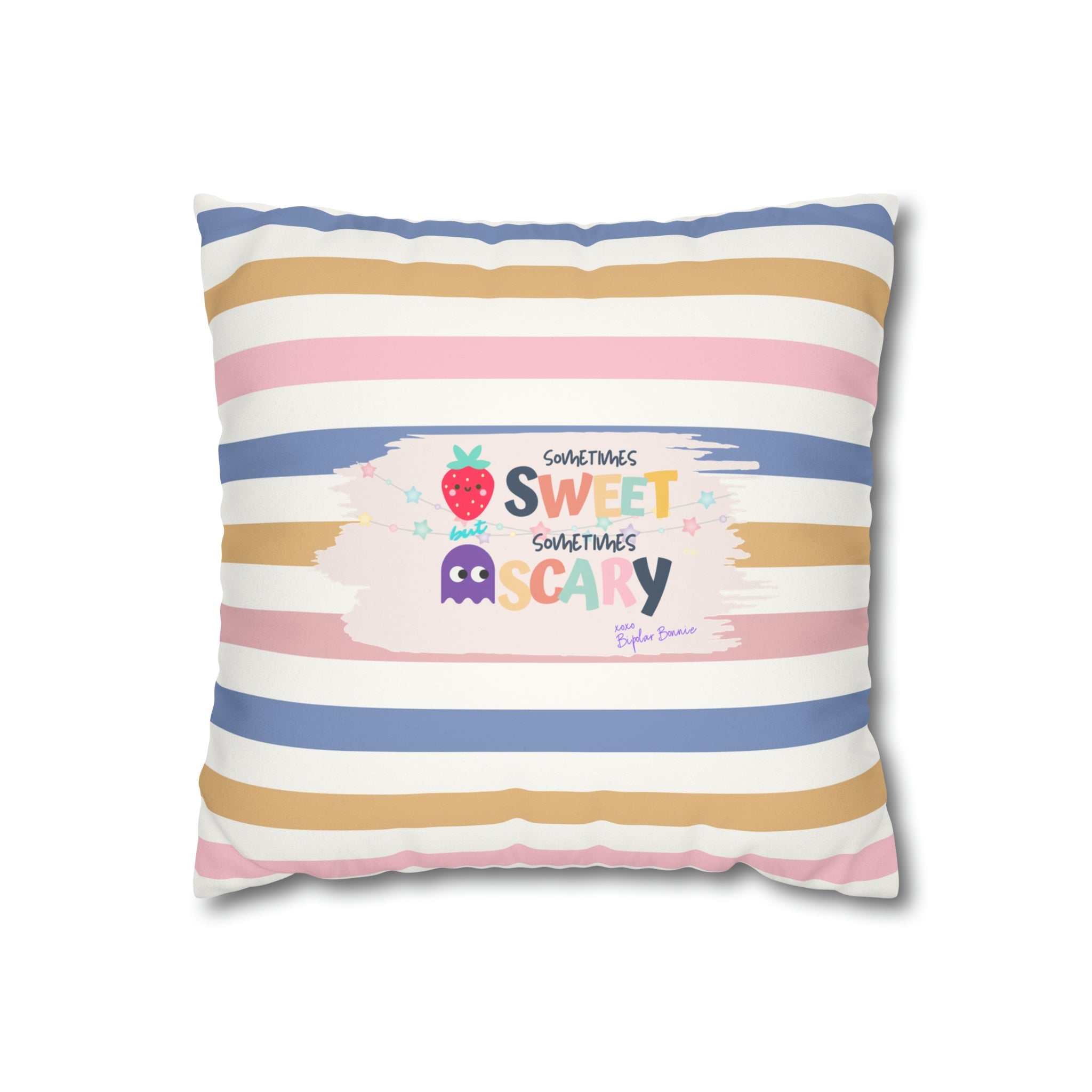 Bipolar Bonnie Series - "Sweet But Scary" and ""Sunshine Little Hurricane" Spun Polyester Square Pillow Case