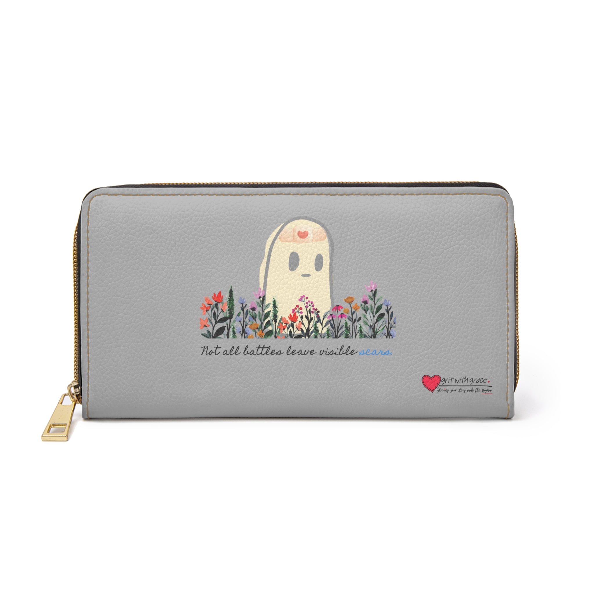 Invisible Ghost Series - "Not all battles leave visible scars." Zipper Wallet