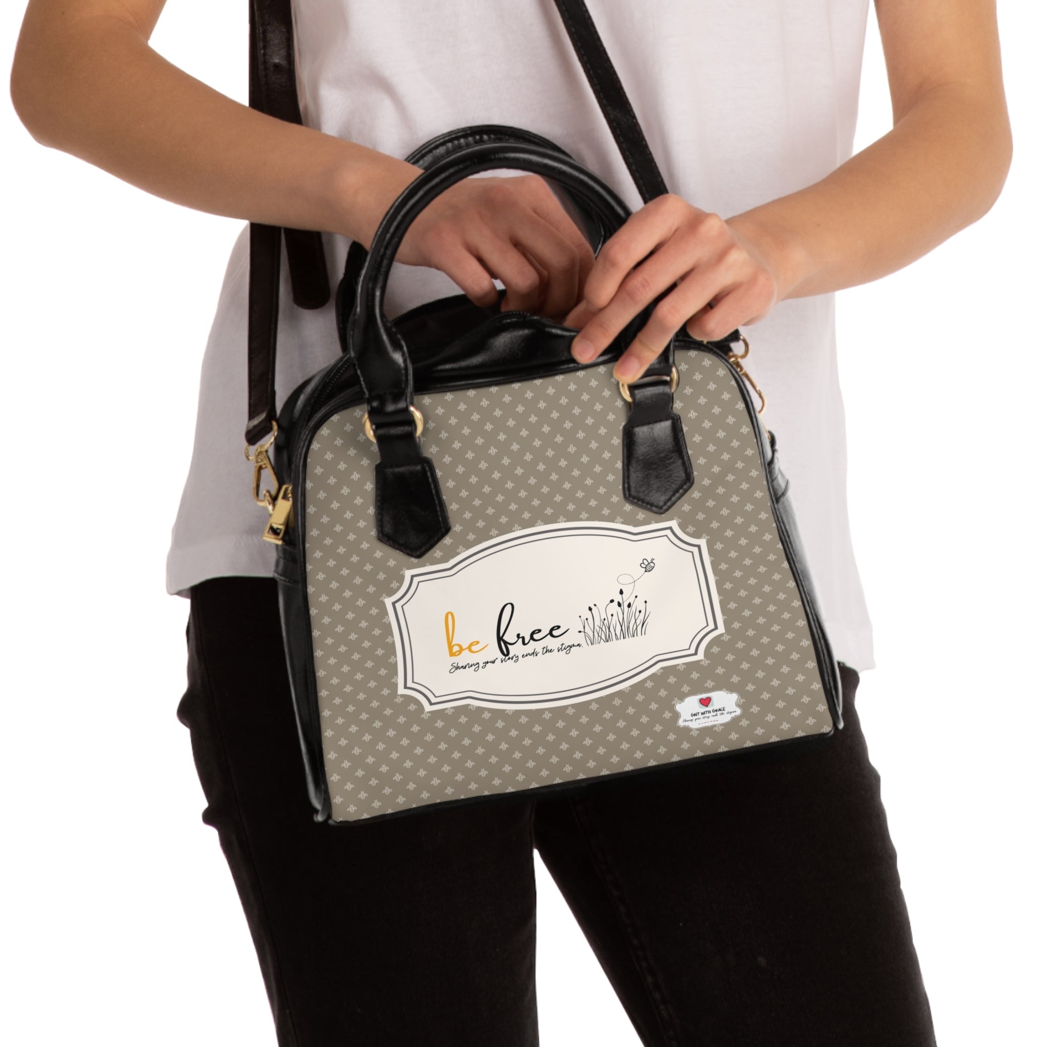 Bee Happy 'Embrace Freedom' Inspirational Shoulder Handbag