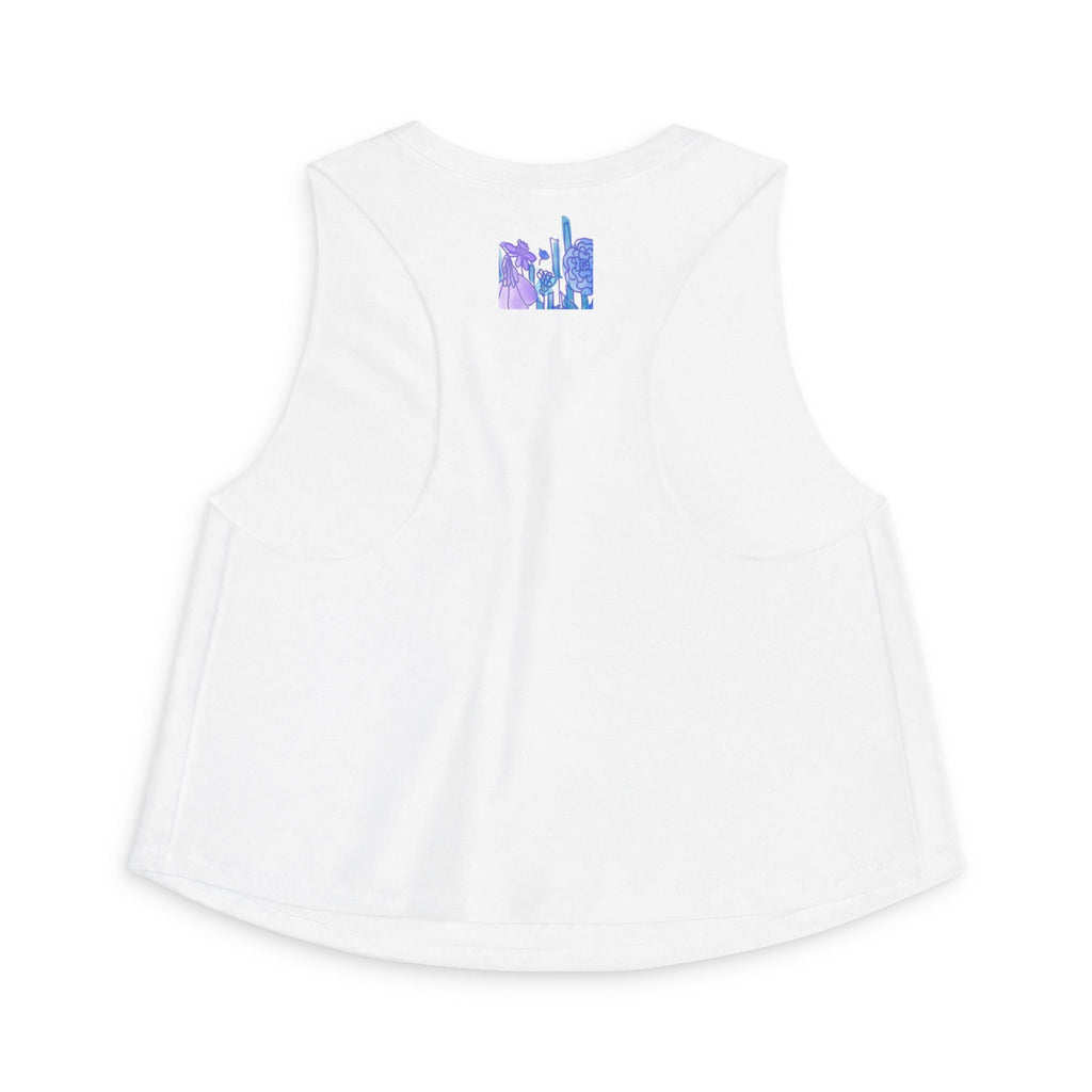 Floral Meadow Crop Top — Purple Botanical Graphic Women's Tank