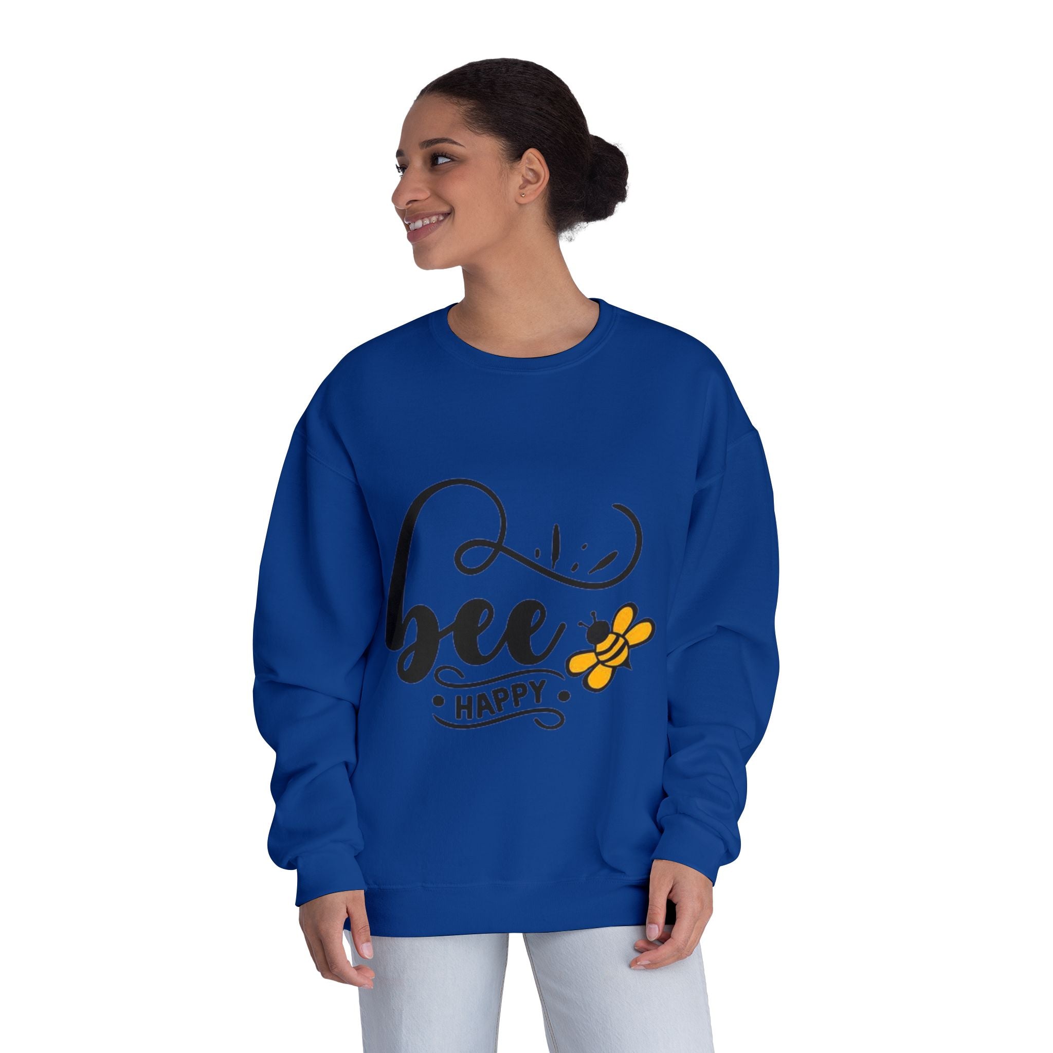 Bee Happy Series - "Bee Happy." Unisex NuBlend Crewneck Sweatshirt