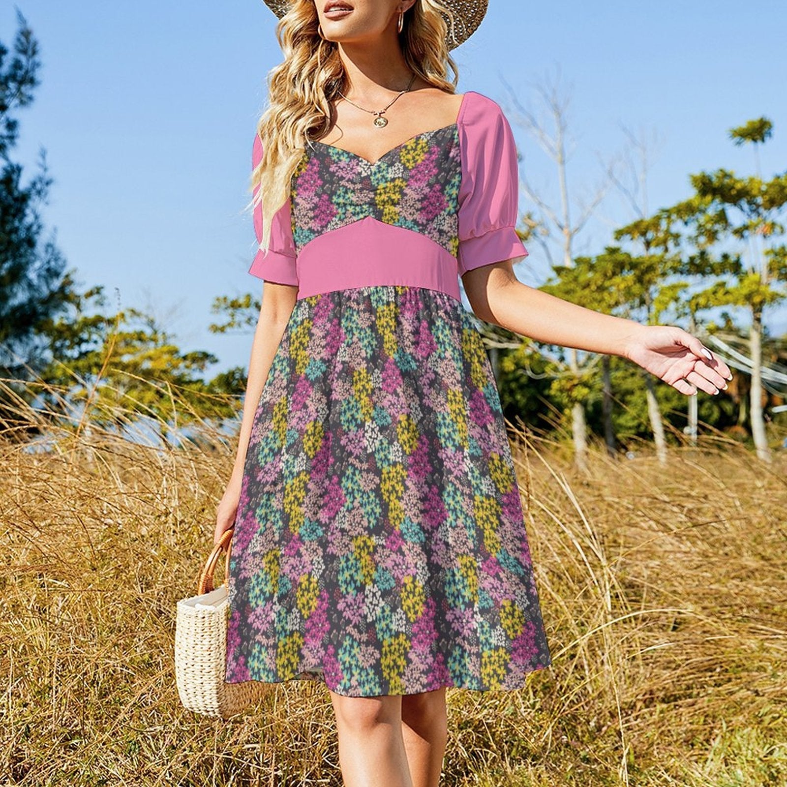 Summer Vibes Short Sleeve V Neck Lovely Dress