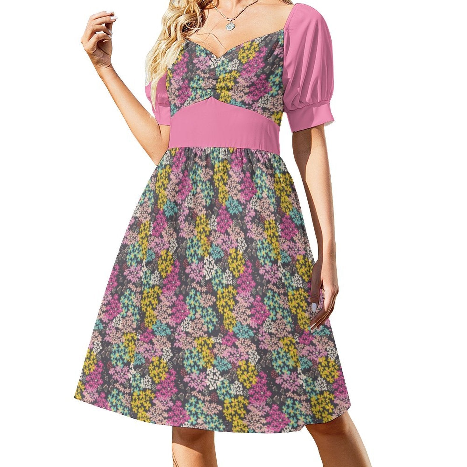Summer Vibes Short Sleeve V Neck Lovely Dress