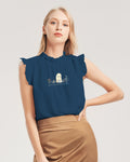 Invisible Ghost Series Women's All-Over Print Ruffle Sleeve Top
