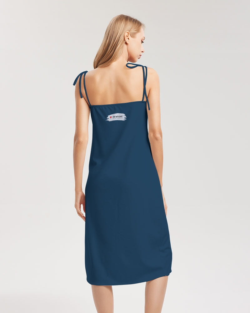 Empathy Unveiled: Women's Tie Strap Midi Dress 'Some Wounds Are Invisible'