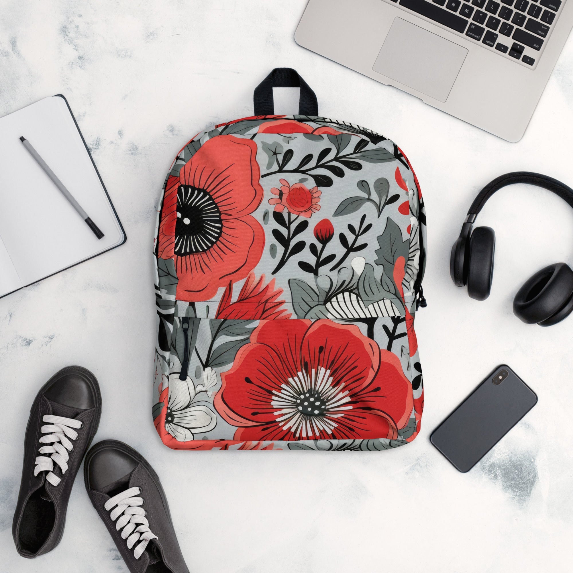 Floral Backpack, Flower Lover Rucksack, Botanical School Bag, Flower Enthusiast Bag, Blossom Backpack, Lovely Bloom Backpack, Spring Inspired Carryallack